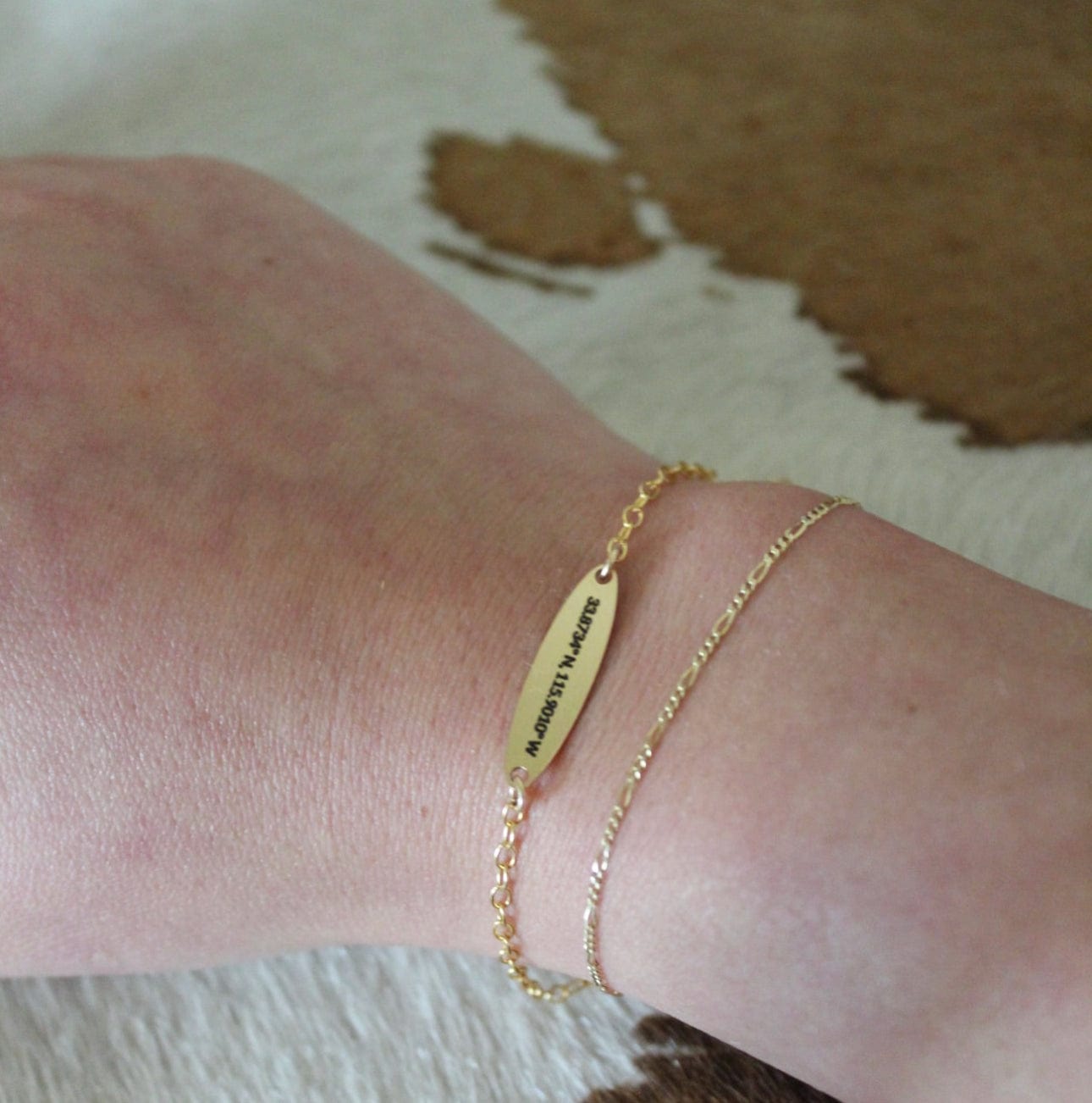 Desert Lux Joshua Tree Coordinate Engraved Id Bracelet available in Joshua Tree at JT Trading Post