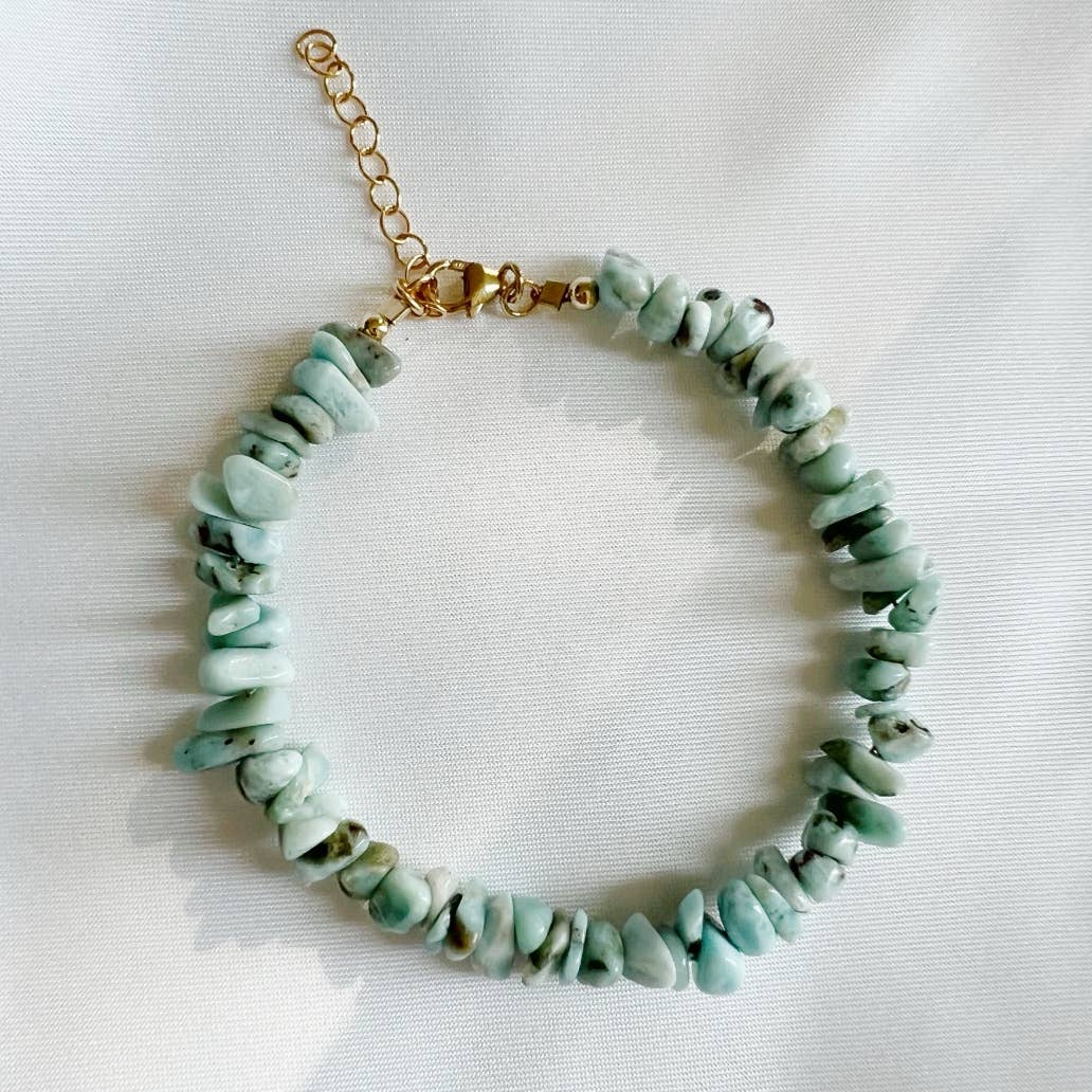 Desert Lux Sanibel Larimar Beaded Bracelet available in Joshua Tree at JT Trading Post