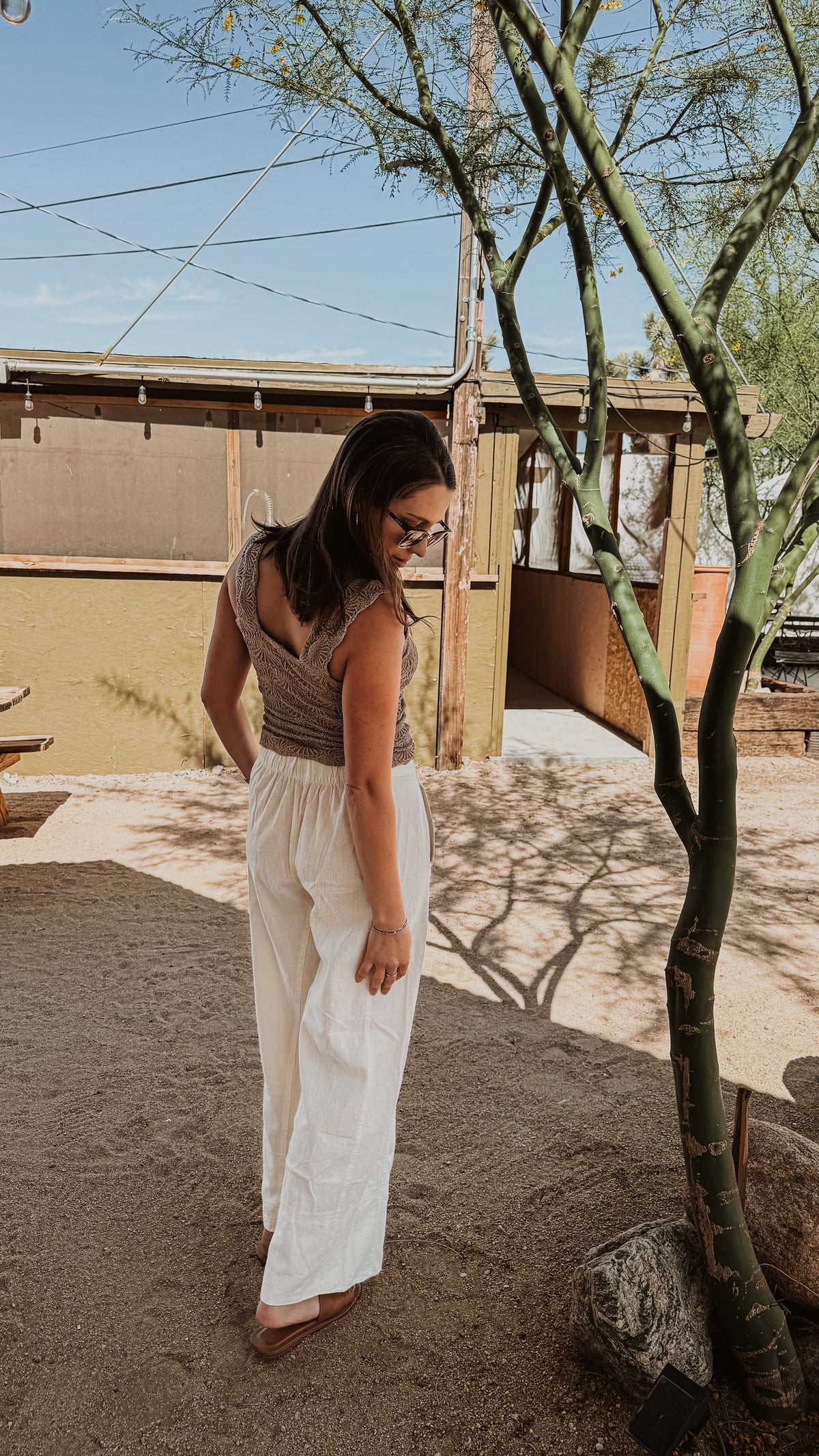 Free People Pants Day's End Linen Pull-On Pants | Ivory