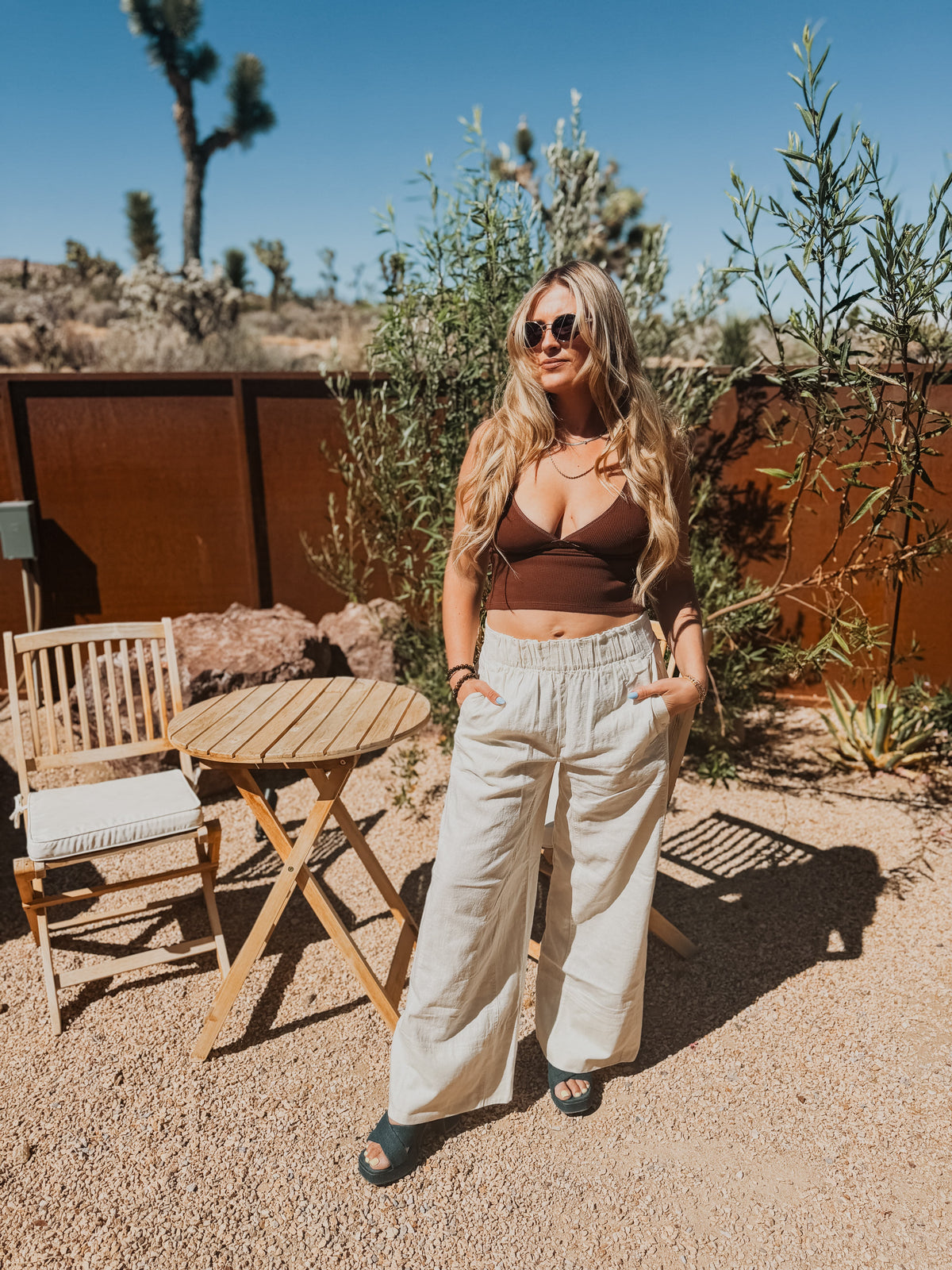 Free People Pants Day's End Linen Pull-On Pants | Ivory
