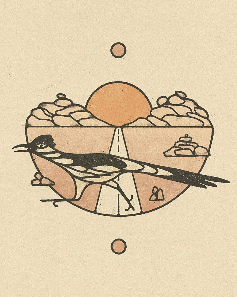 Amber Morgan Roadrunner Print available in Joshua Tree at JT Trading Post