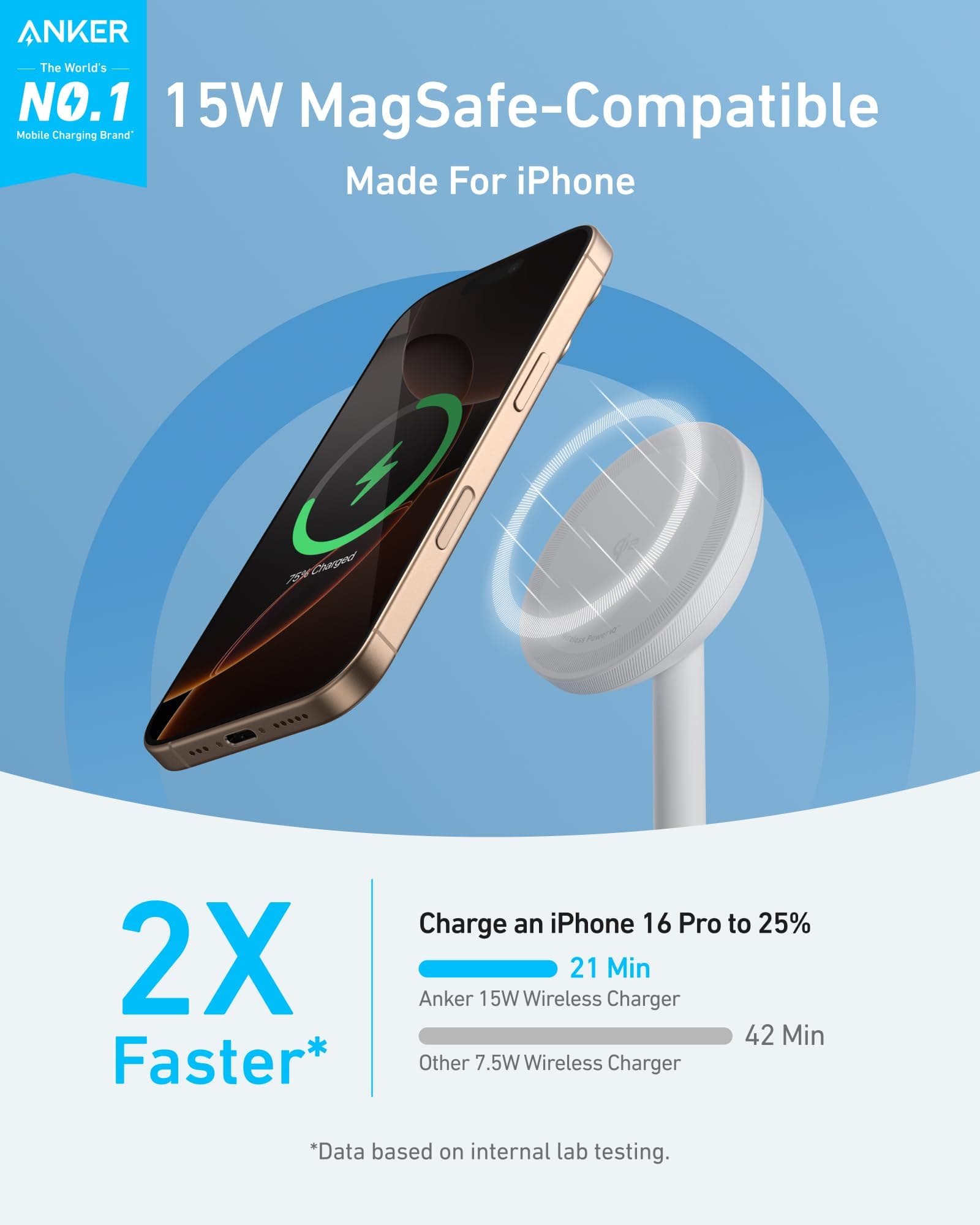 Anker Anker MagGo Wireless Charger (Stand) with Adapter and Cable BOA available in Joshua Tree at JT Trading Post