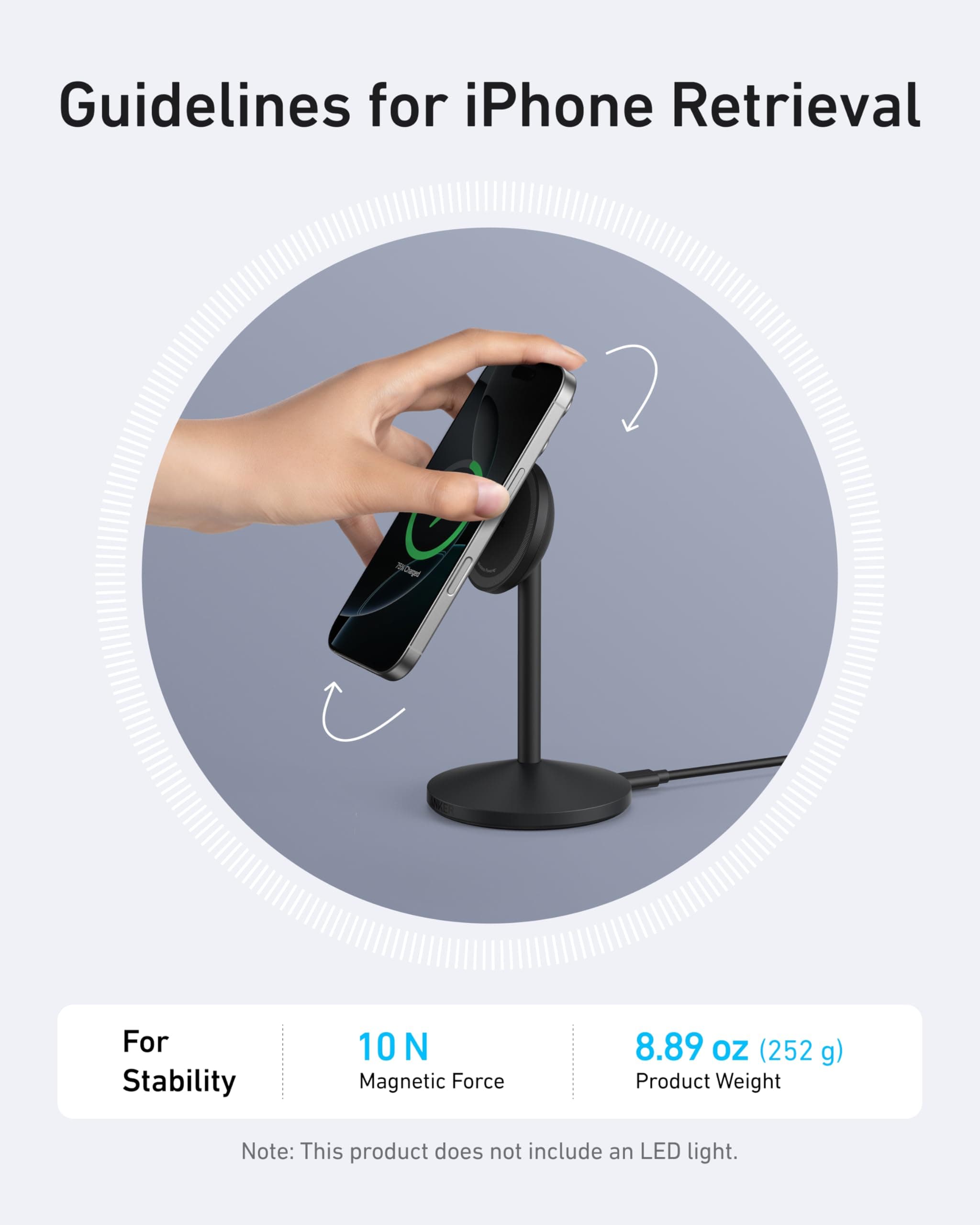 Anker Anker MagGo Wireless Charger (Stand) with Adapter and Cable BOA available in Joshua Tree at JT Trading Post
