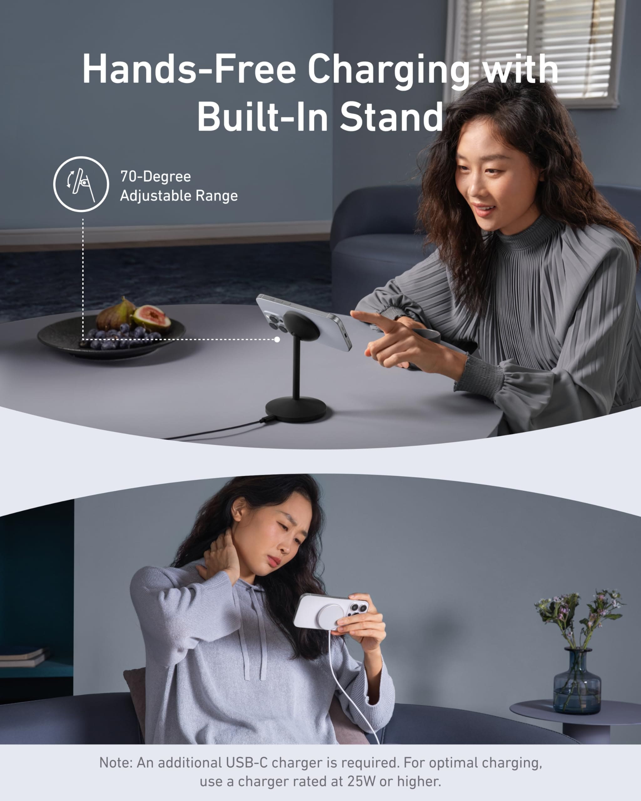 Anker Anker MagGo Wireless Charger (Stand) with Adapter and Cable BOA available in Joshua Tree at JT Trading Post