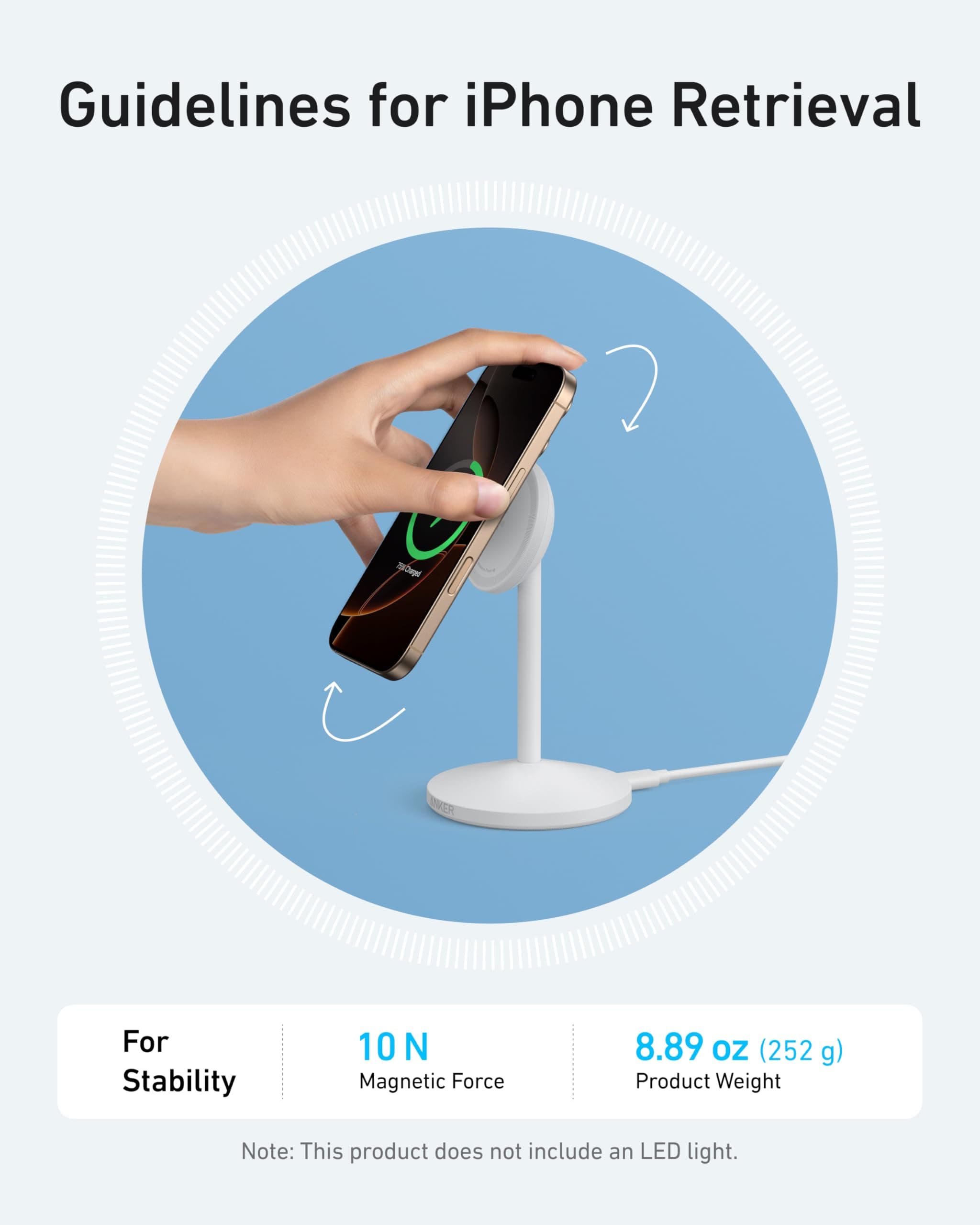 Anker Anker MagGo Wireless Charger (Stand) with Adapter and Cable BOA available in Joshua Tree at JT Trading Post