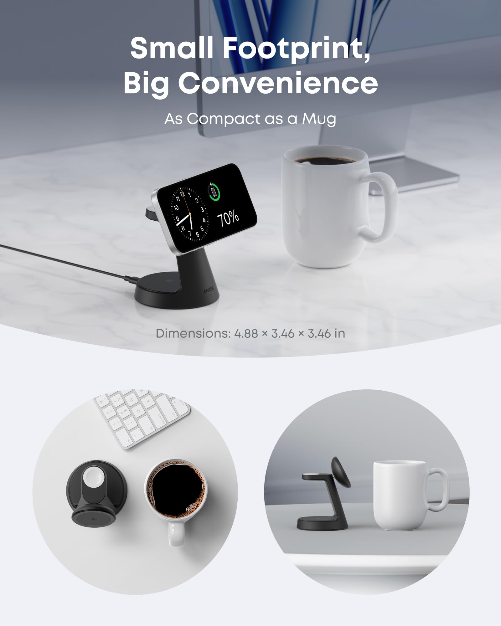 Anker Anker MagGo Wireless Charging Station (3-in-1, Dock Stand) available in Joshua Tree at JT Trading Post