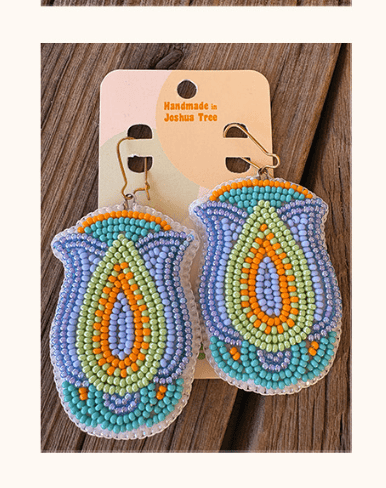 Calinnessee Designs Festival Flowers Beaded Earrings | Multicolor available in Joshua Tree at JT Trading Post