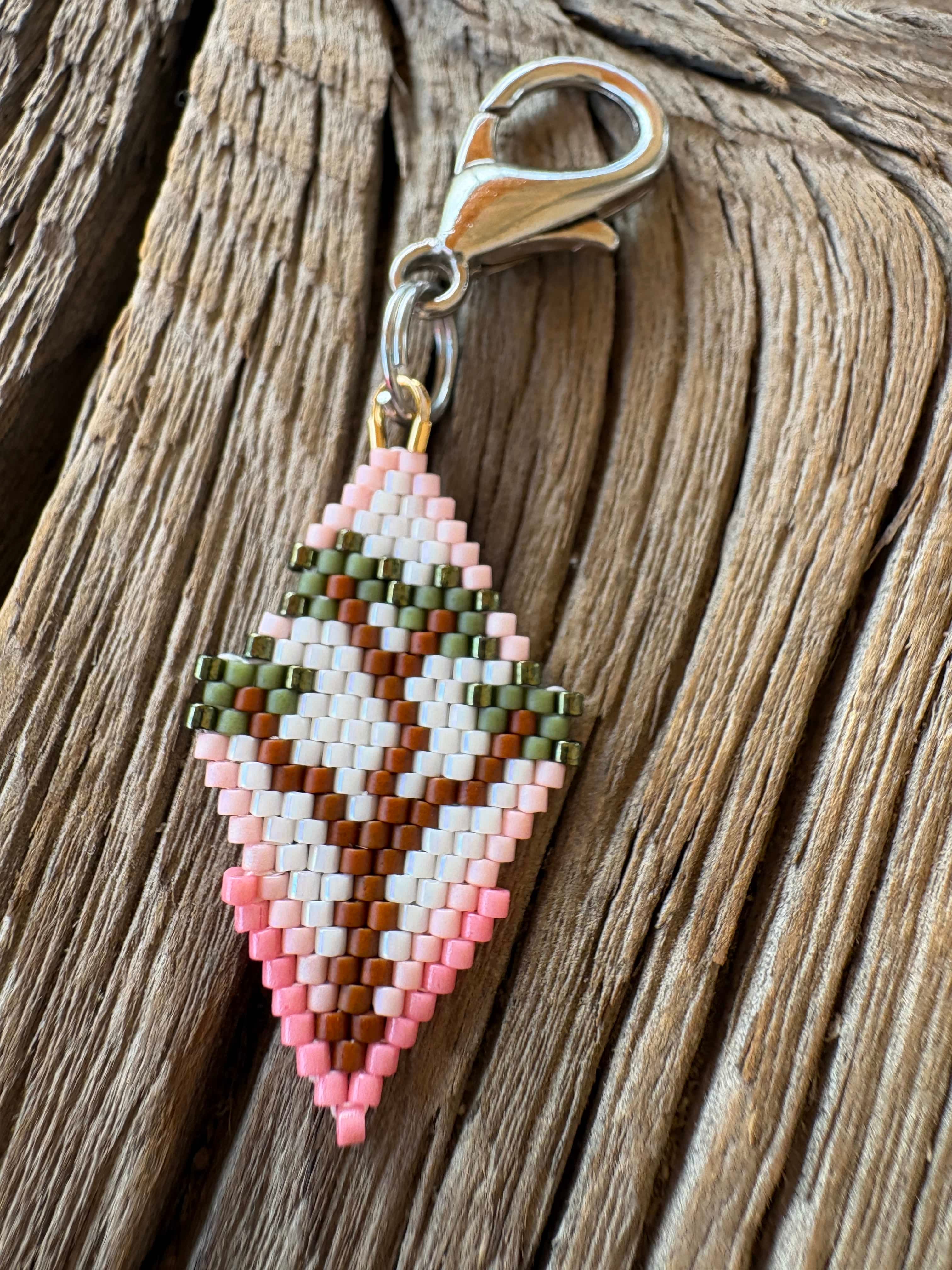 Calinnessee Designs Joshua Tree Beaded Charm | L Rose Guava available in Joshua Tree at JT Trading Post