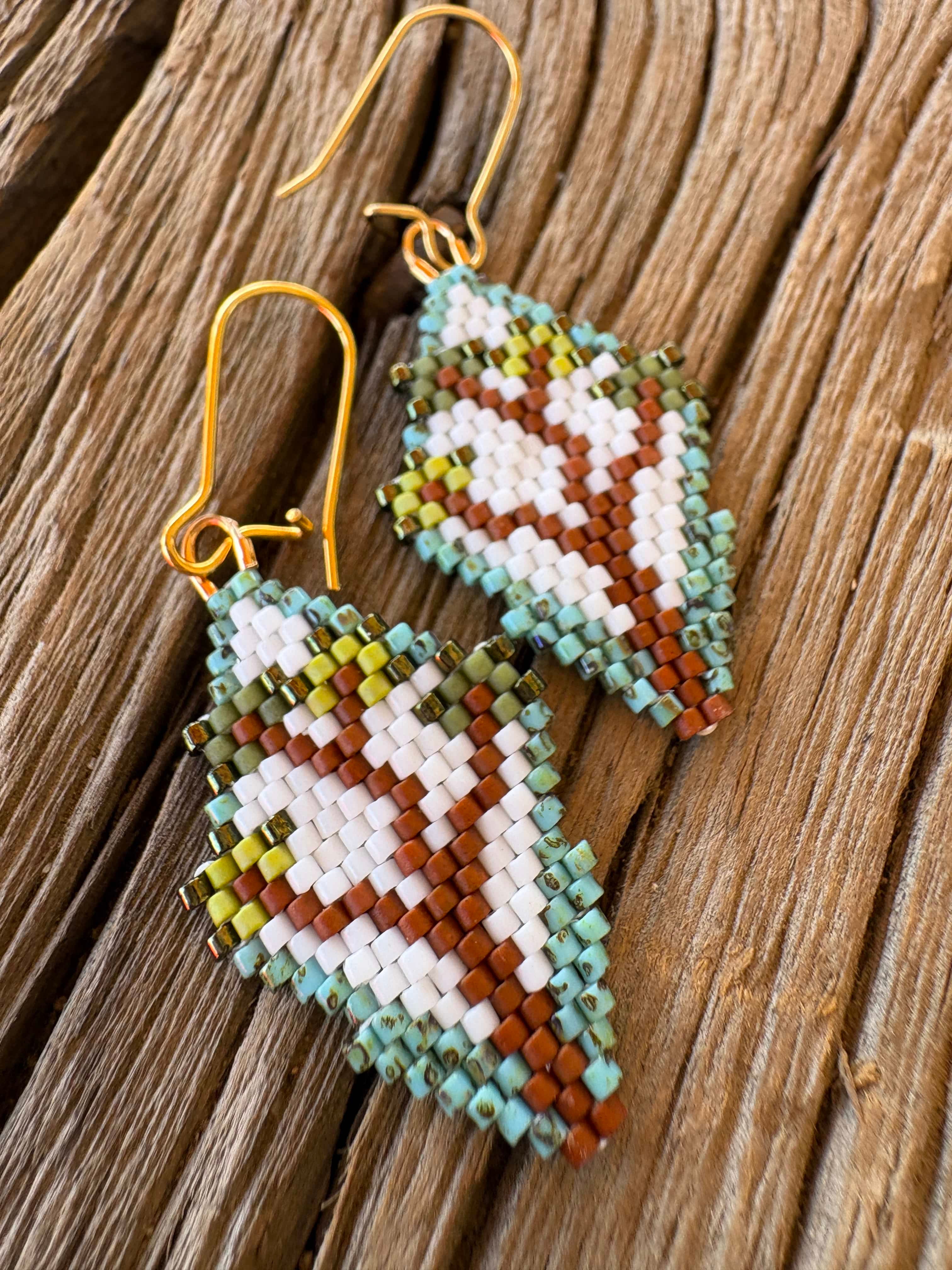 Calinnessee Designs Joshua Tree Beaded Earrings | L Turquoise available in Joshua Tree at JT Trading Post