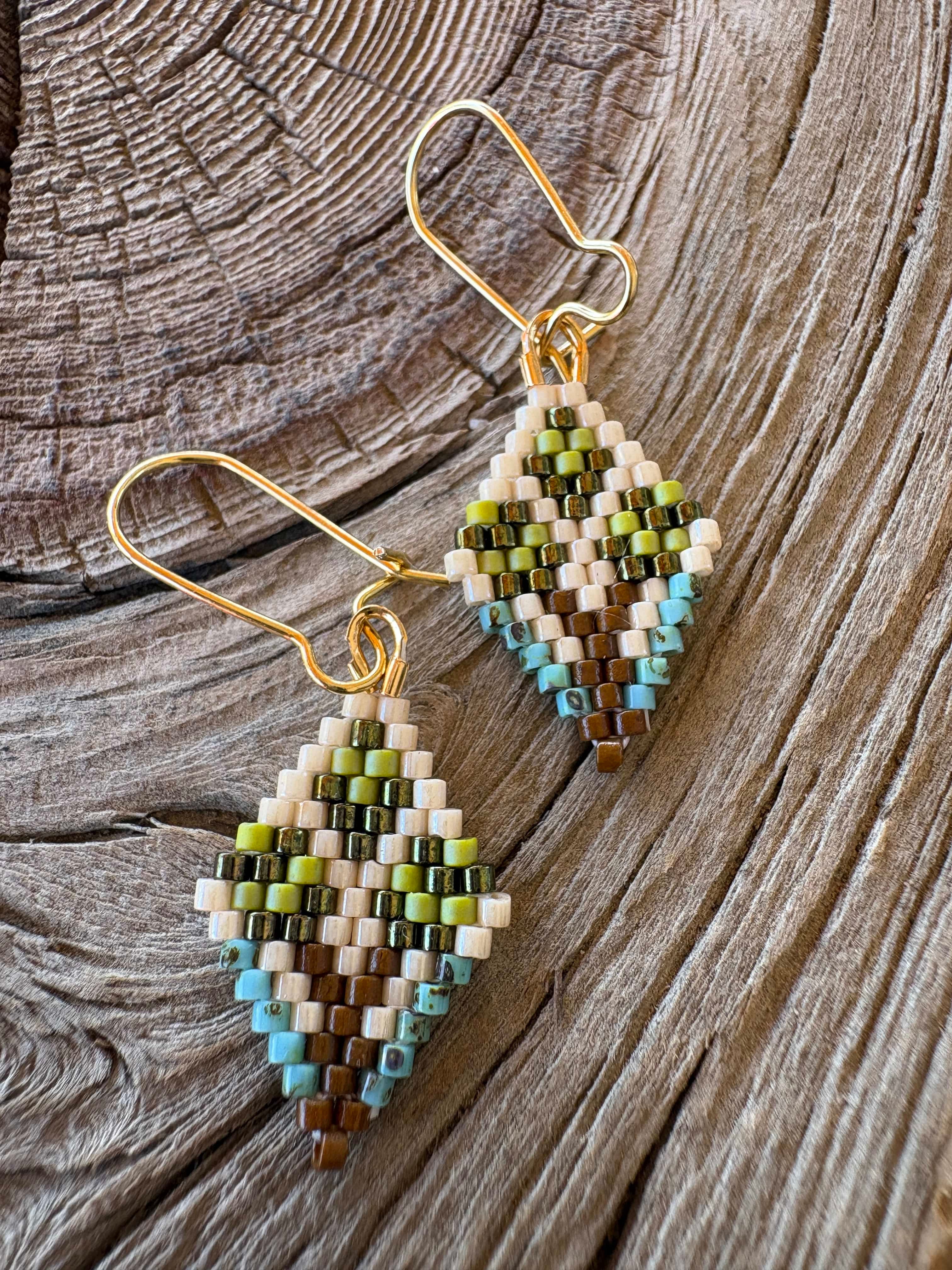 Calinnessee Designs Joshua Tree Beaded Earrings | XS Caramel Turquoise available in Joshua Tree at JT Trading Post