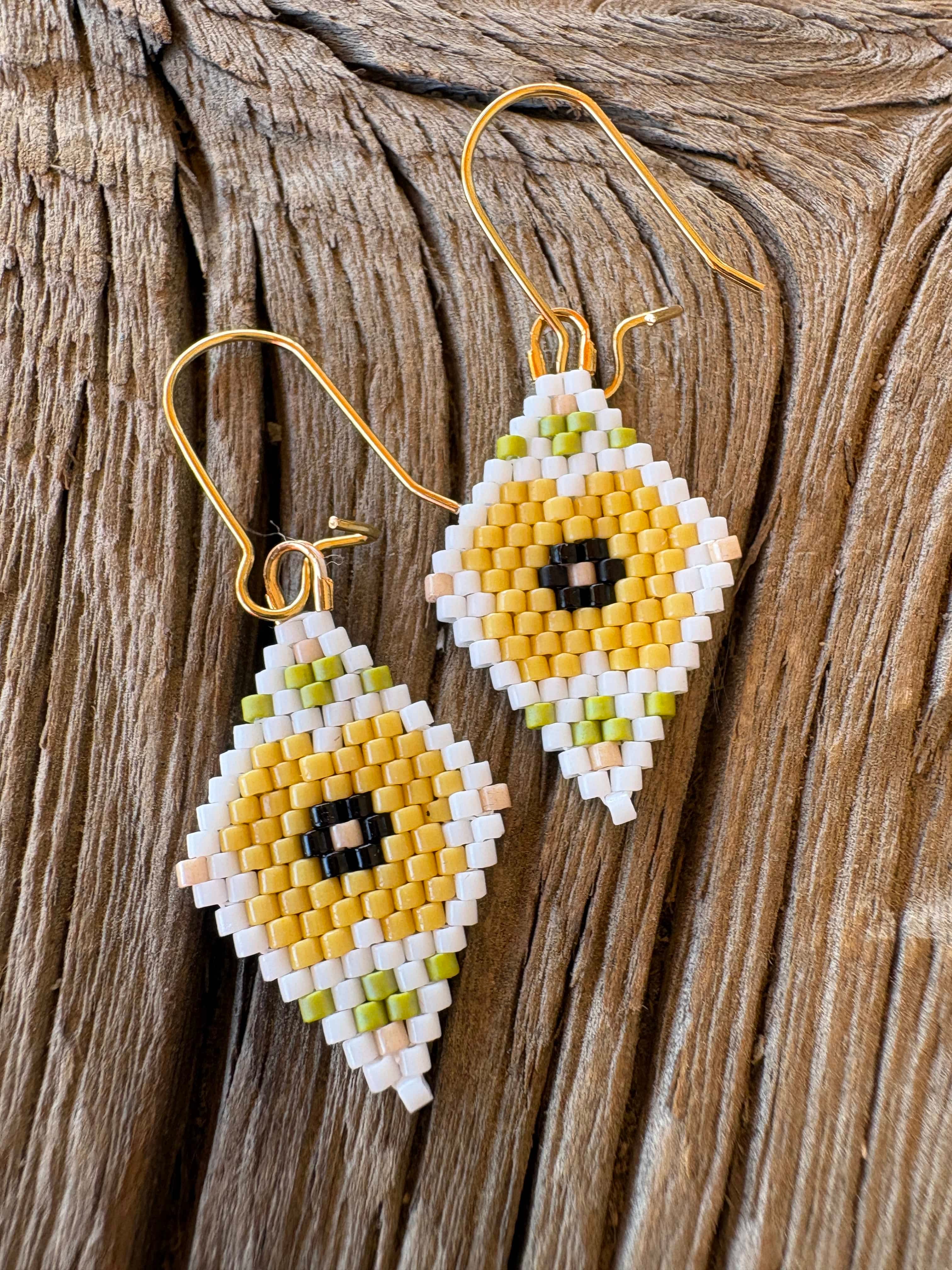 Calinnessee Designs Poppies Beaded Earrings |S Orange available in Joshua Tree at JT Trading Post