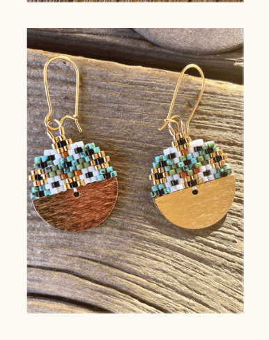 Calinnessee Designs Poppies Field Beaded Earrings | Turquoise available in Joshua Tree at JT Trading Post