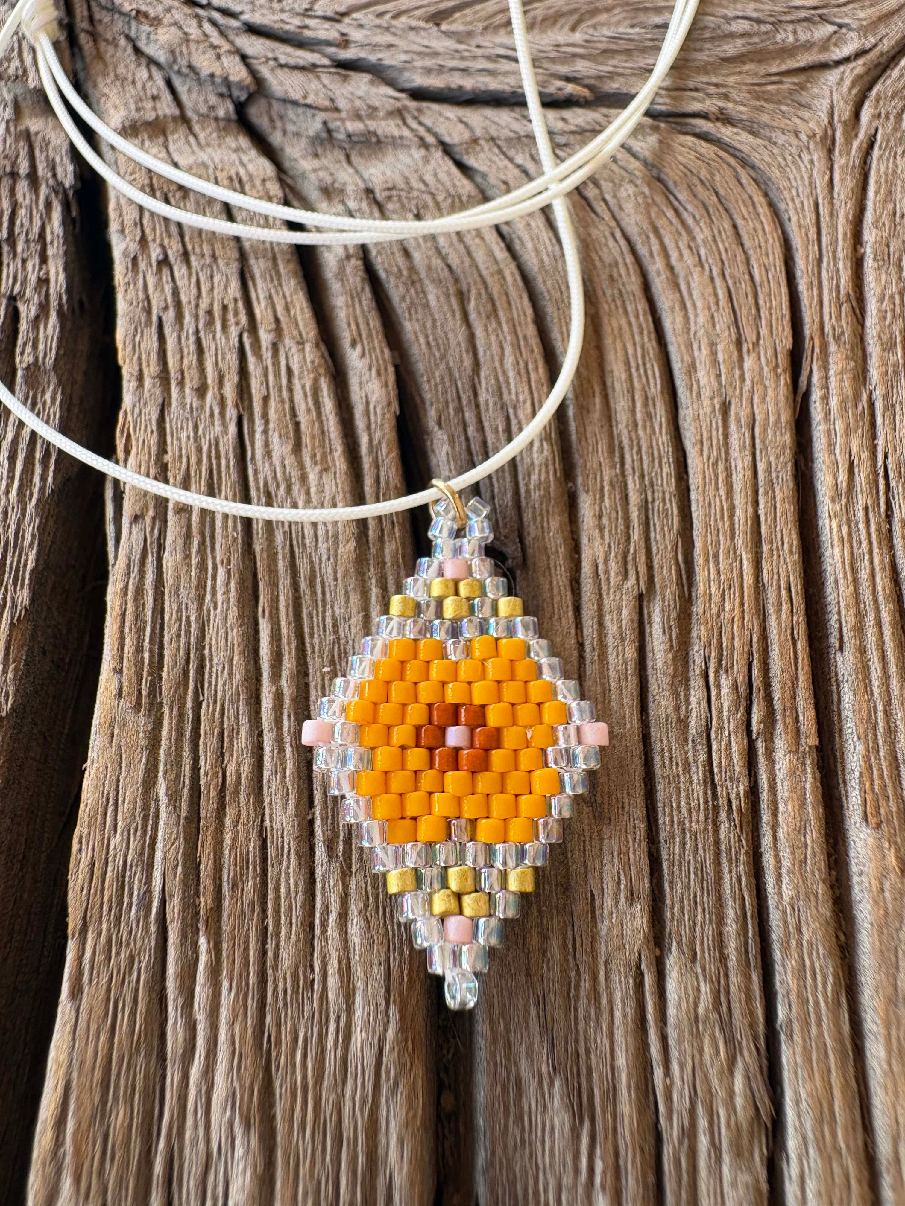 Calinnessee Designs Poppy Beaded Necklace | S Orange available in Joshua Tree at JT Trading Post