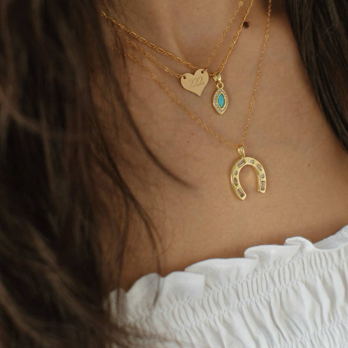 Desert Lux Cruz Blue Evil Eye Gold Filled Necklace available in Joshua Tree at JT Trading Post