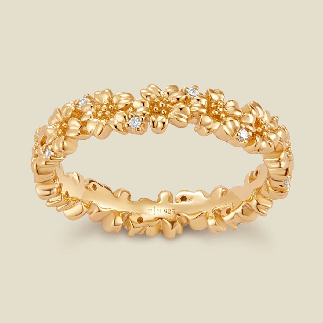 Desert Lux March Cz Birth Flower Eternity Ring available in Joshua Tree at JT Trading Post