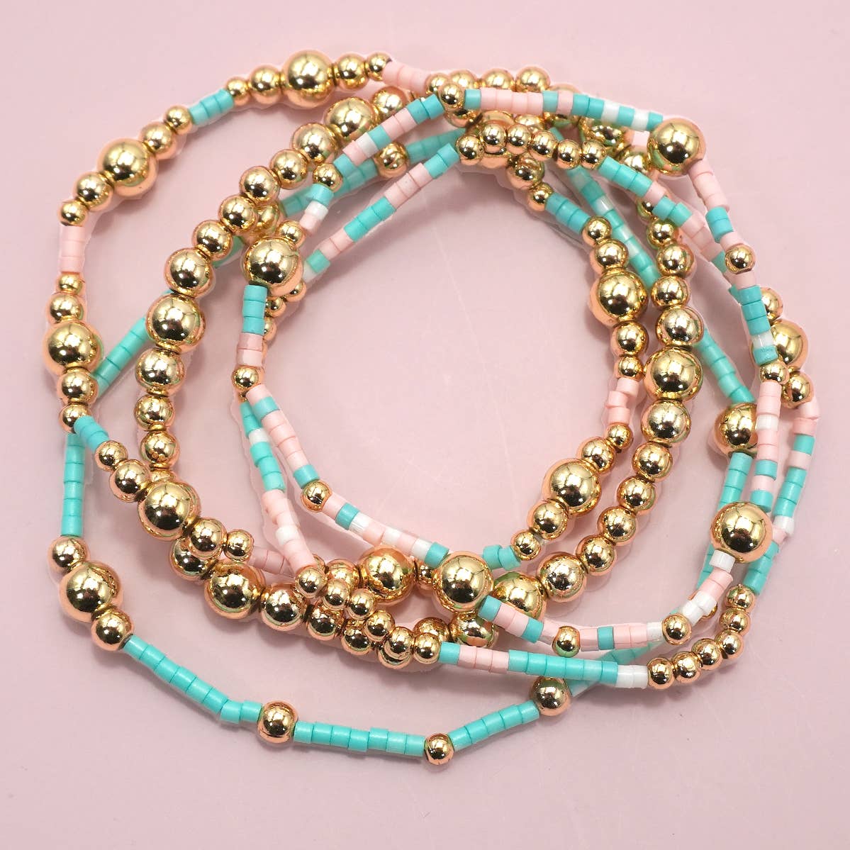 Desert Lux Multi Layer Natural Stone Ball Chain Link Bracelet available in Joshua Tree at JT Trading Post