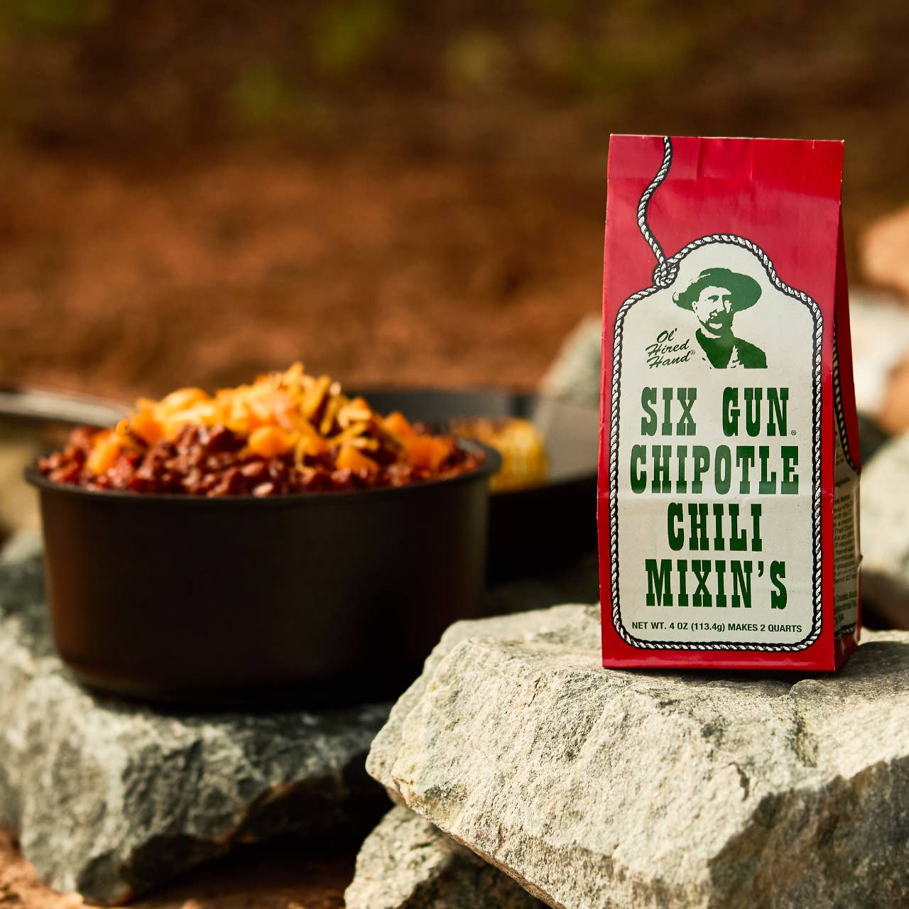 JTTP Eats Six Gun Chipotle Chili Mixin’S – Smoky Texas Chili Seasoning available in Joshua Tree at JT Trading Post