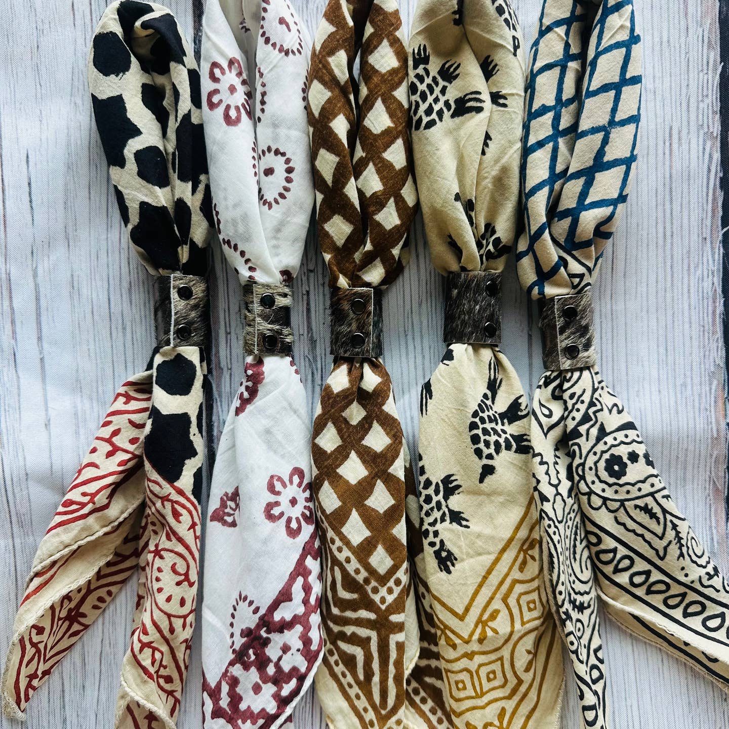 JTTP Products Assorted Hand-Dyed Bandanas | Leather Slides available in Joshua Tree at JT Trading Post