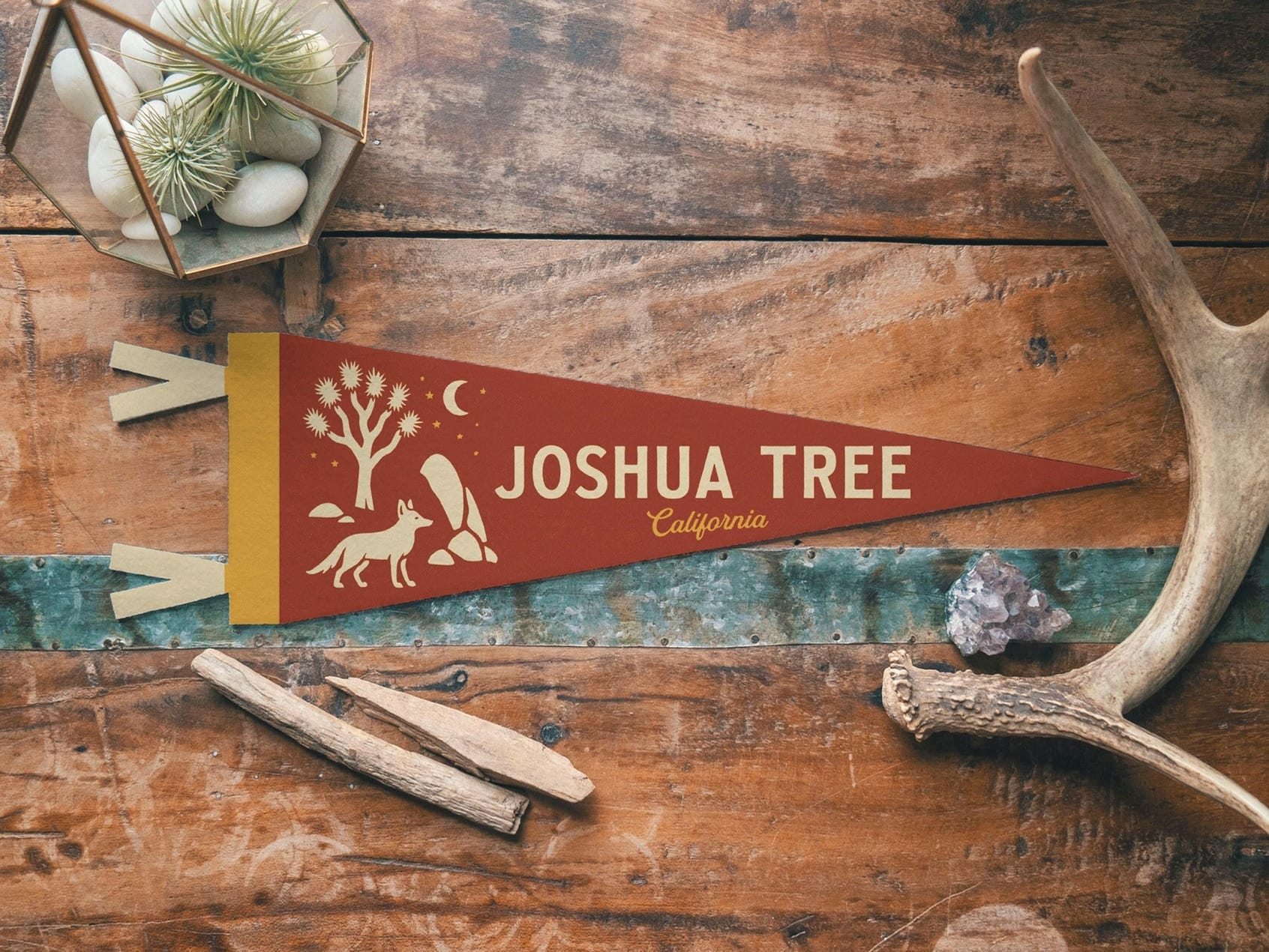 JTTP Products Joshua Tree California Felt Pennant | Mini available in Joshua Tree at JT Trading Post