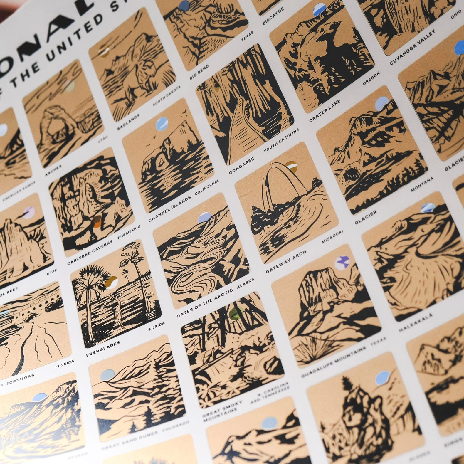 JTTP Products National Parks Scratch-Off Print | Tube available in Joshua Tree at JT Trading Post