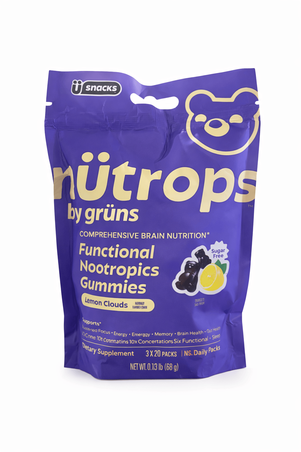 JTTP Products Nütrops Adult Sugar-Free Functional Nootropics Gummies, 3 Servings available in Joshua Tree at JT Trading Post