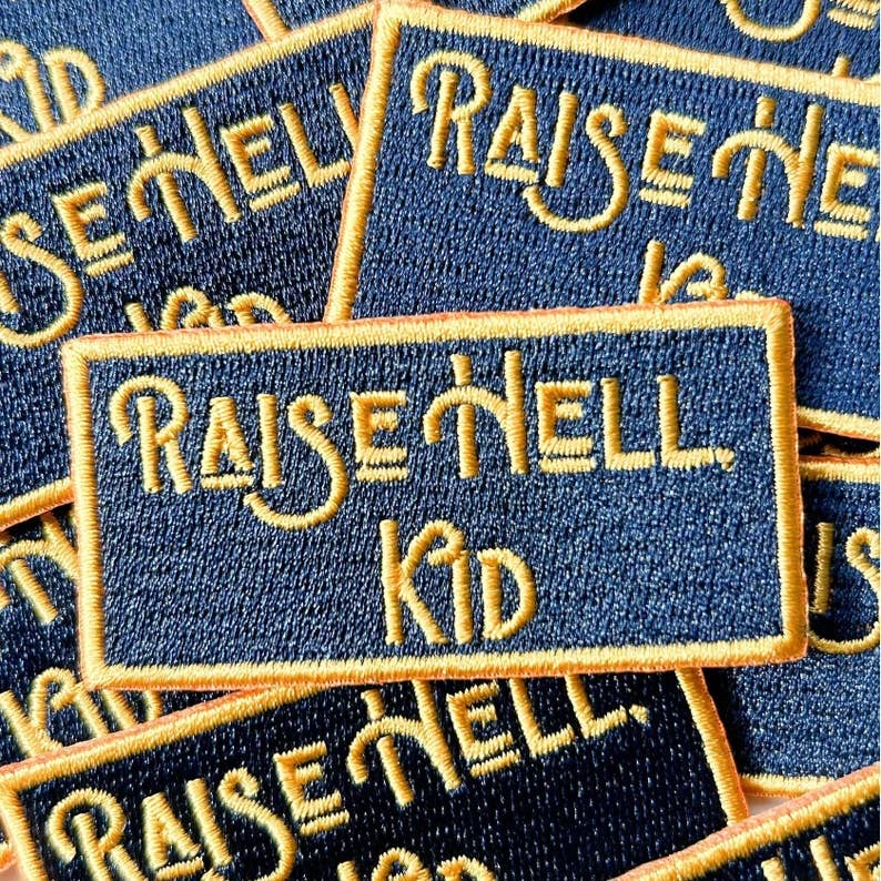 JTTP Products Raise Hell Kid Iron On Patch available in Joshua Tree at JT Trading Post