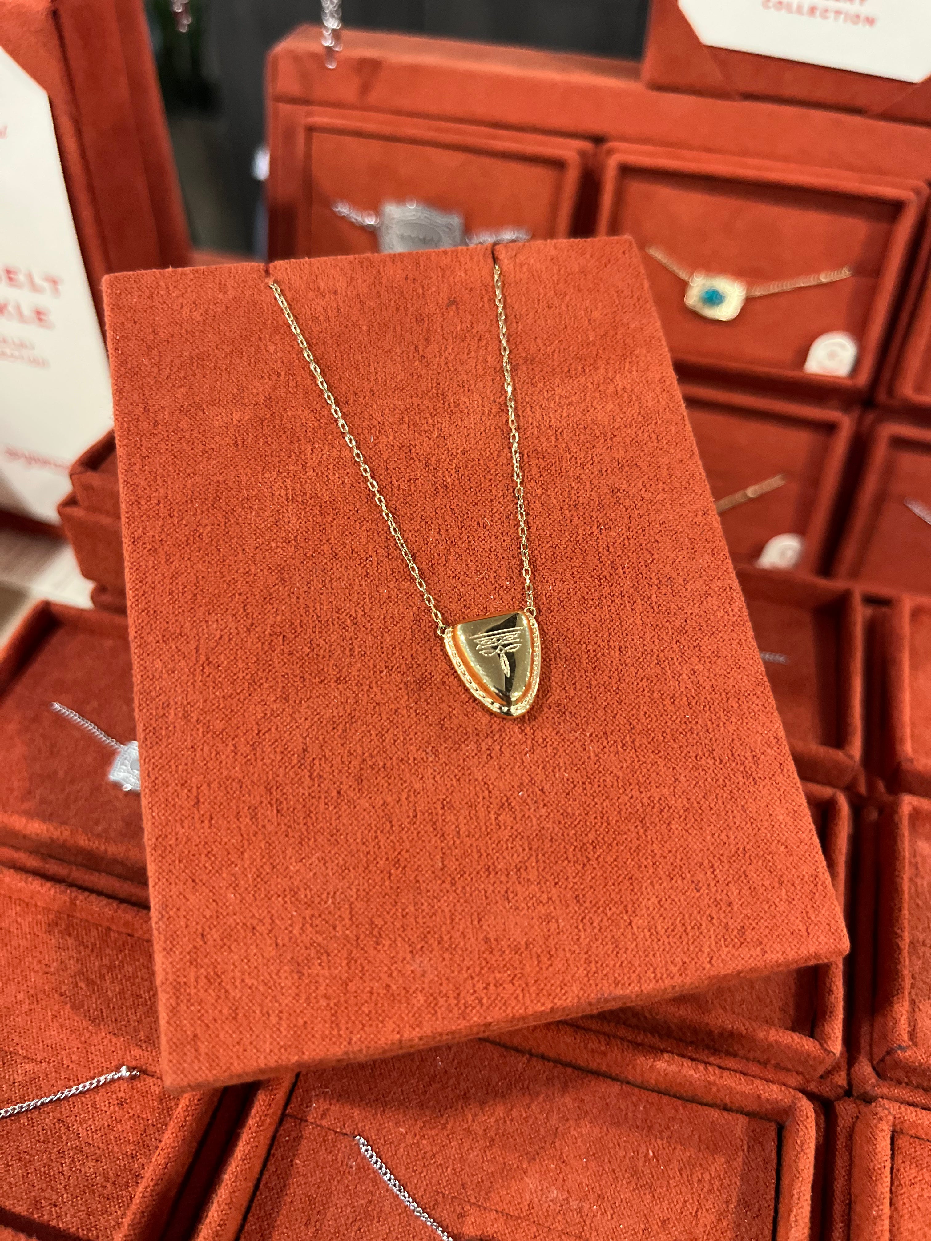 JTTP Products Spur West | Round Boot Tip Necklace | Gold available in Joshua Tree at JT Trading Post