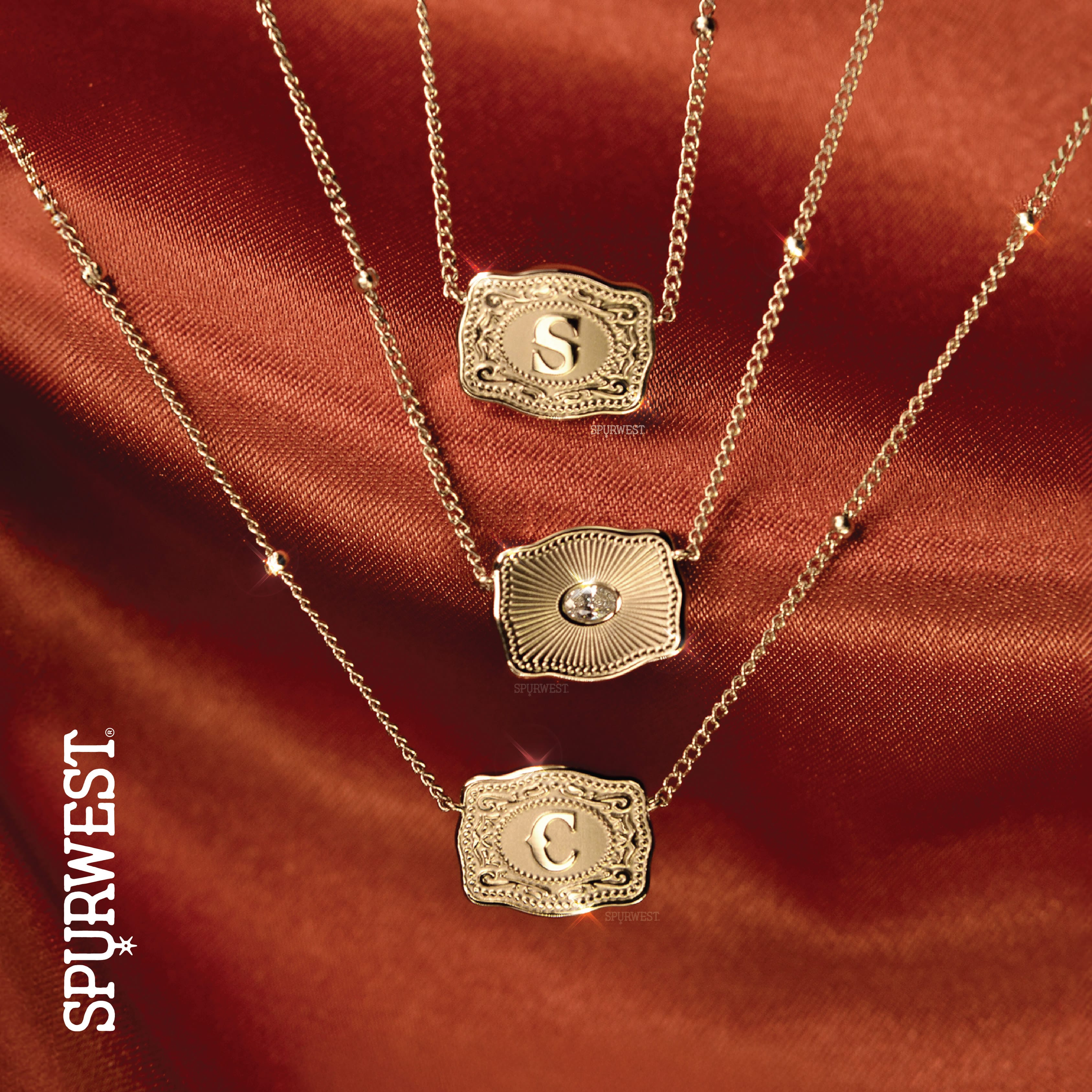 JTTP Products SpurWest | Ultra Mini Belt Buckle Necklace | Gold available in Joshua Tree at JT Trading Post