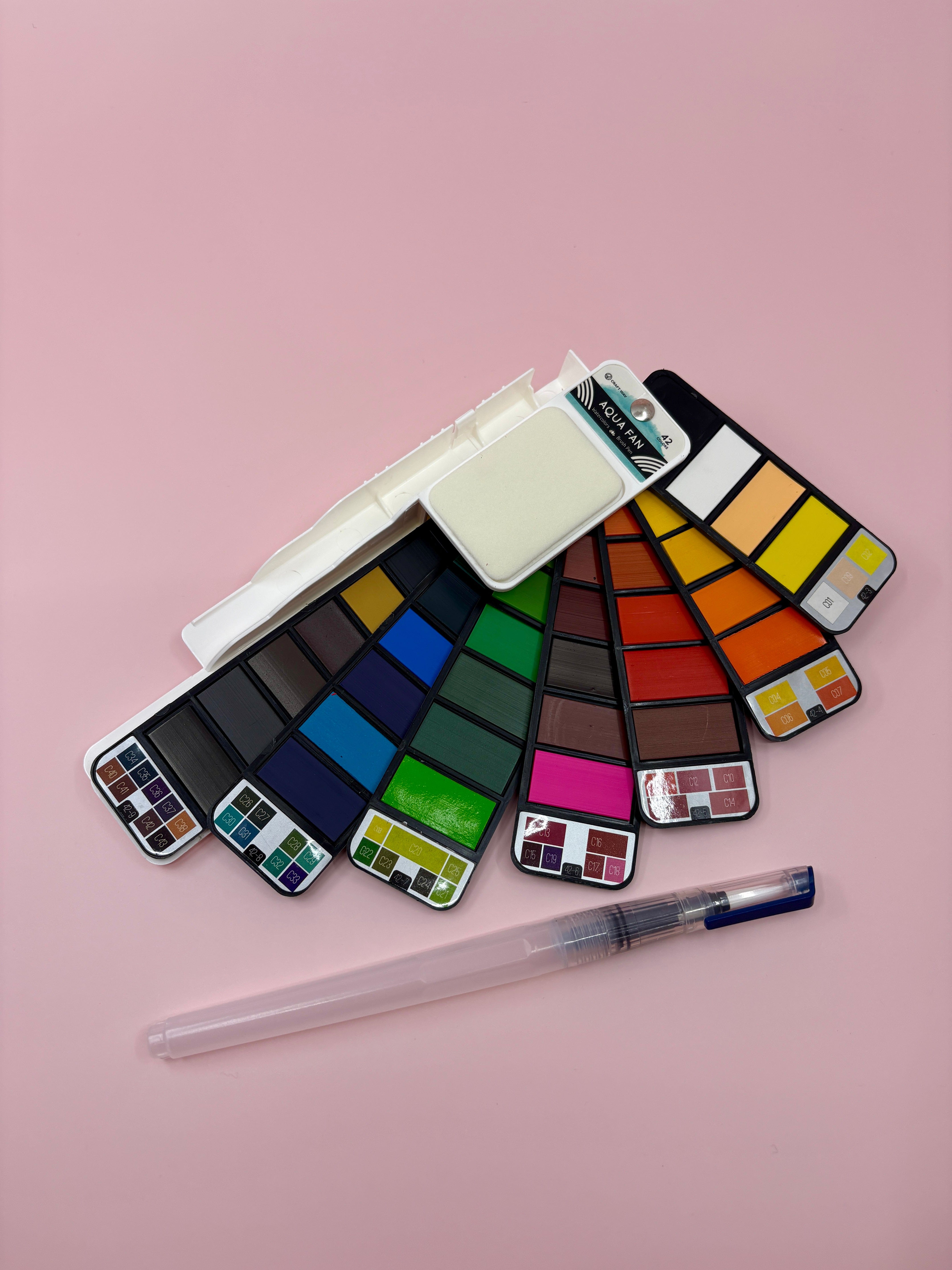 Opal Atlas Aqua Fan Watercolors with Brush available in Joshua Tree at JT Trading Post