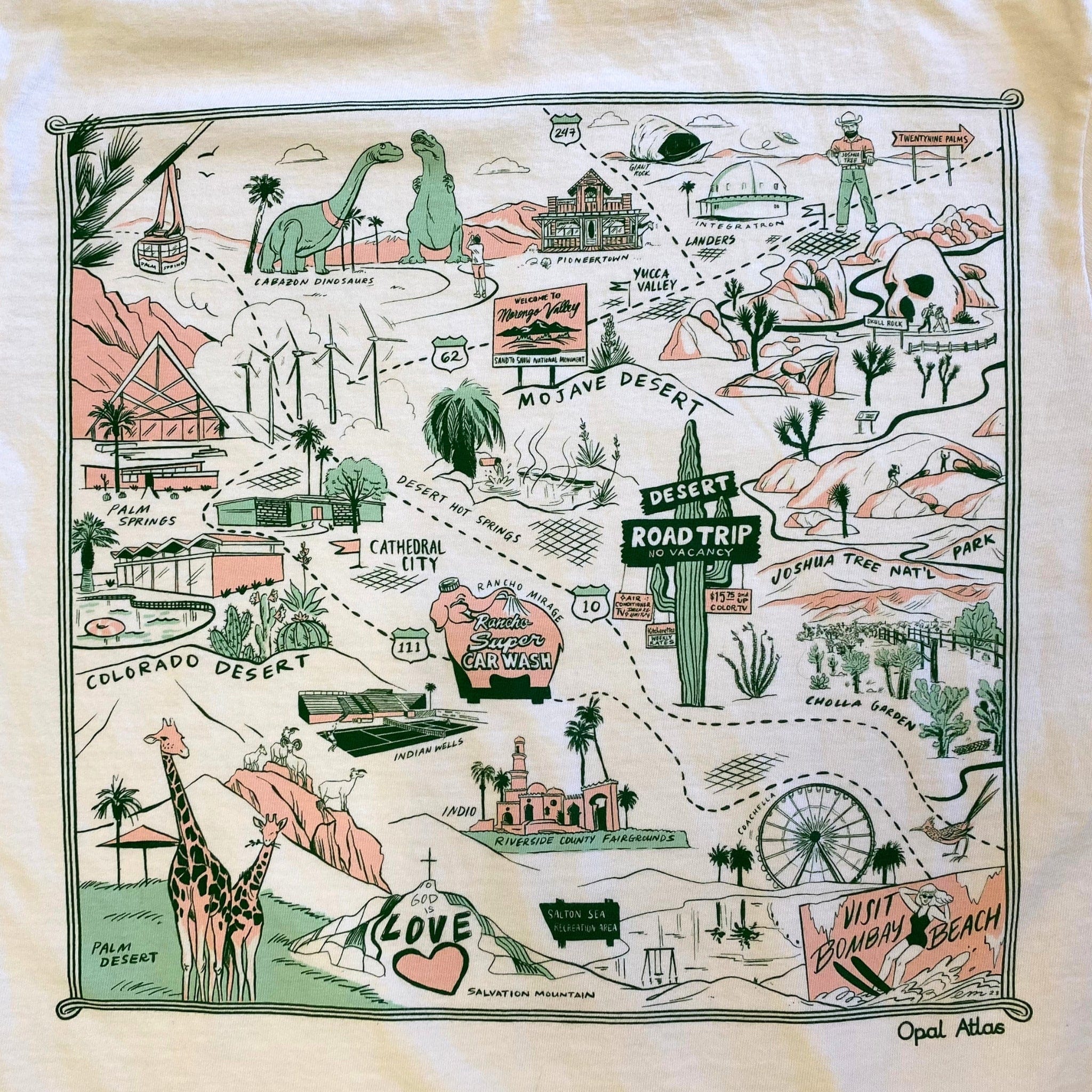 Opal Atlas Desert Roadtrip Tee Shirt available in Joshua Tree at JT Trading Post
