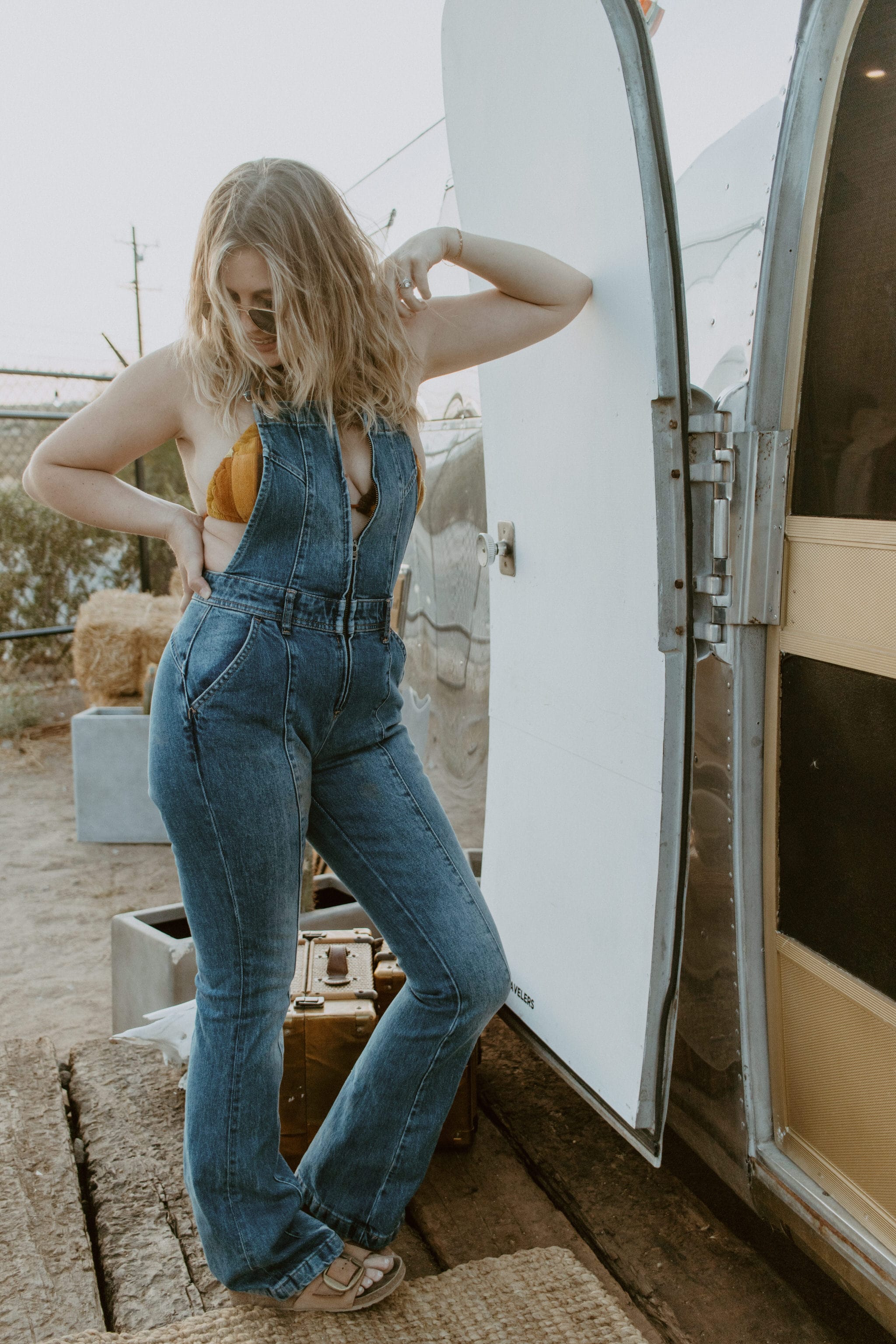 Roaming Travelers Camilla Slim Flare Overalls available in Joshua Tree at JT Trading Post