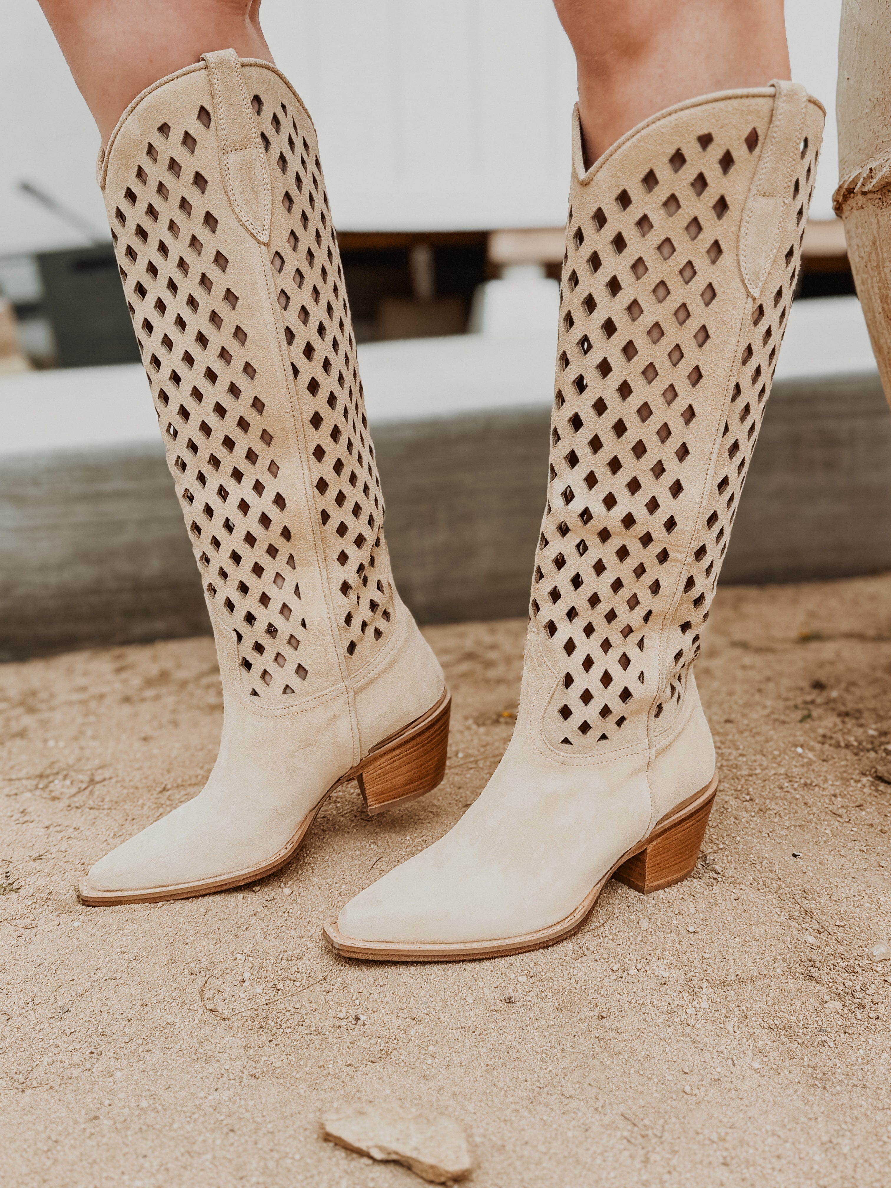 Roaming Travelers Diamonds Are Forever Cowboy Boots | Sand Suede available in Joshua Tree at JT Trading Post