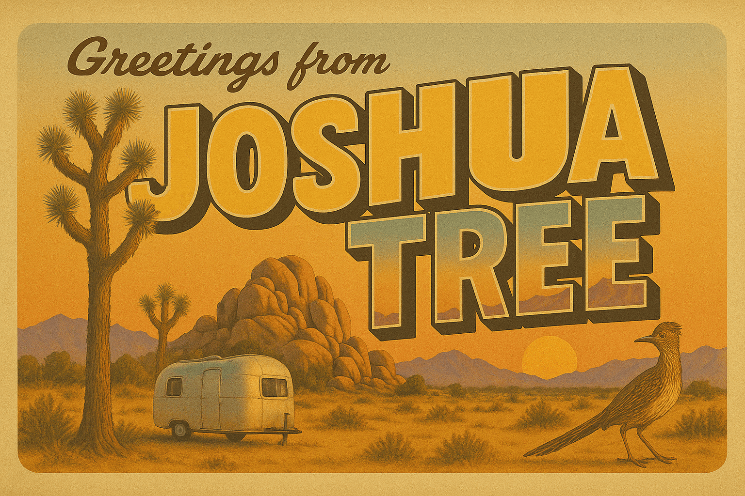Roaming Travelers Joshua Tree Postcard available in Joshua Tree at JT Trading Post