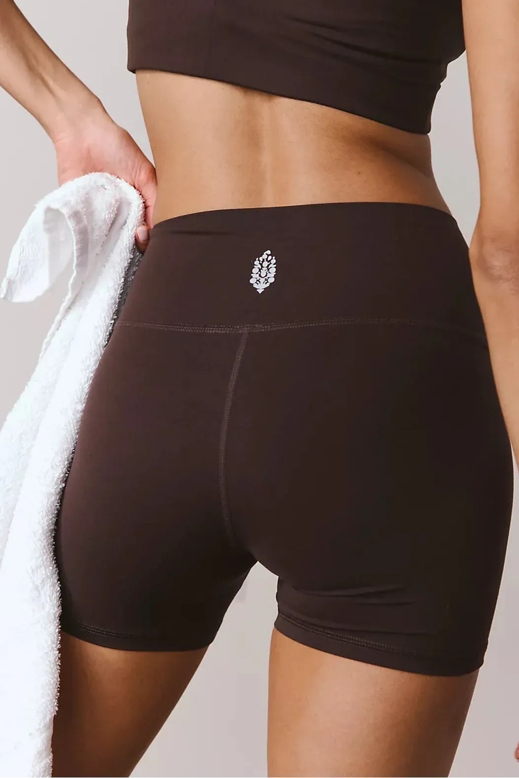 Roaming Travelers Never Better High-Rise Biker Shorts | Chocolate available in Joshua Tree at JT Trading Post