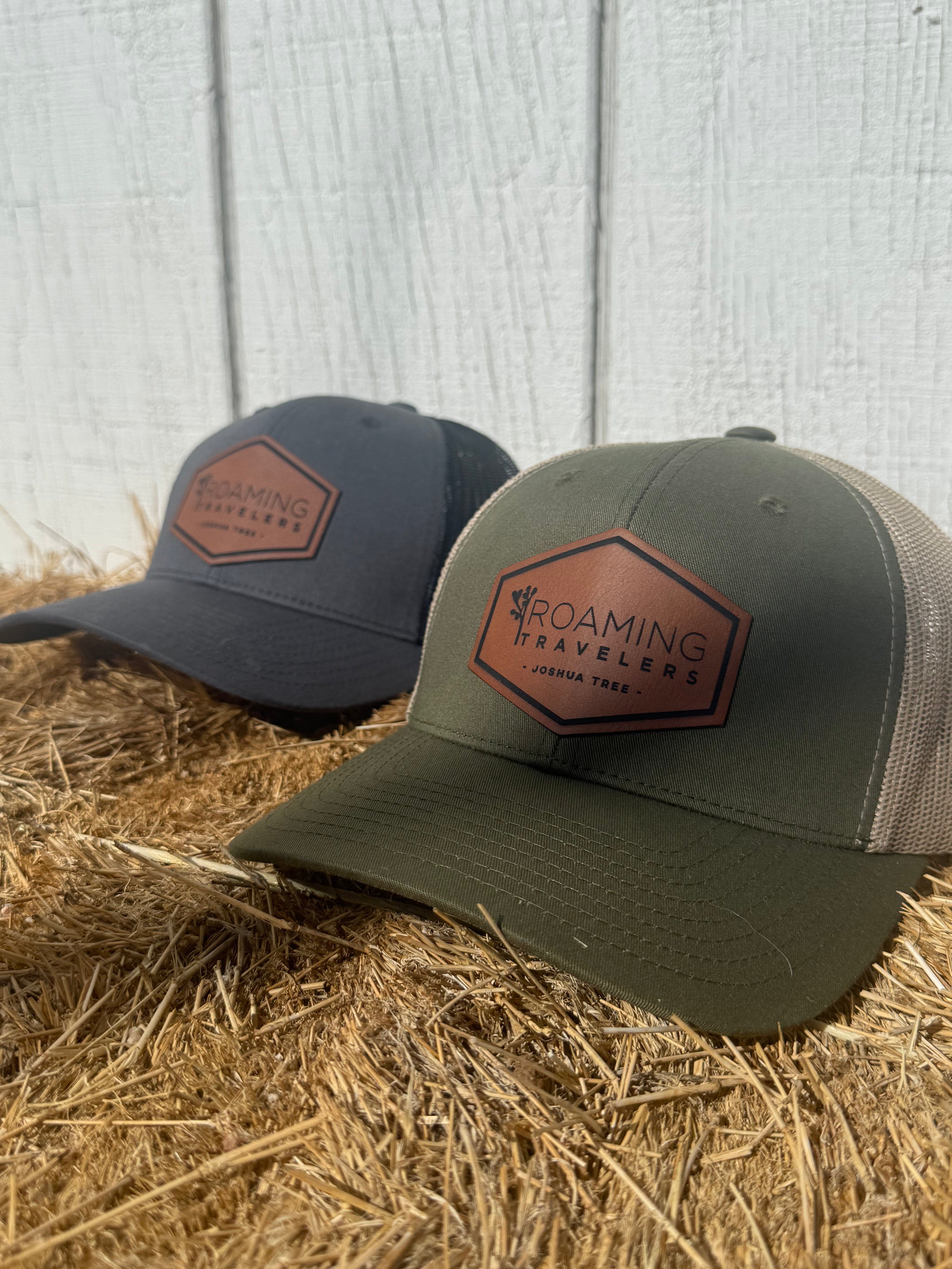 Roaming Travelers Roaming Travelers Leather Patch Hat available in Joshua Tree at JT Trading Post