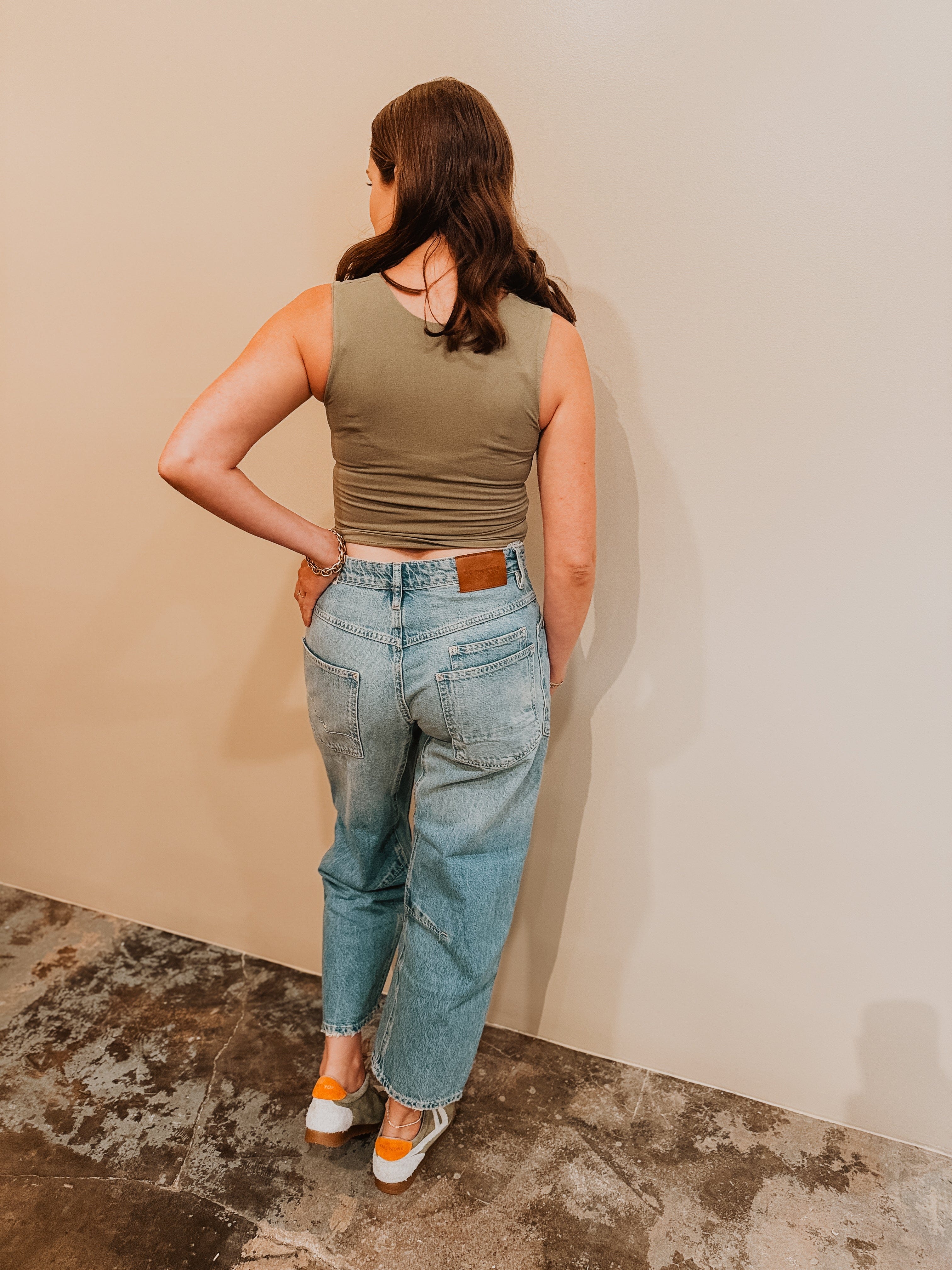 Roaming Travelers We The Free Minimalist Moxie Barrel Jeans available in Joshua Tree at JT Trading Post