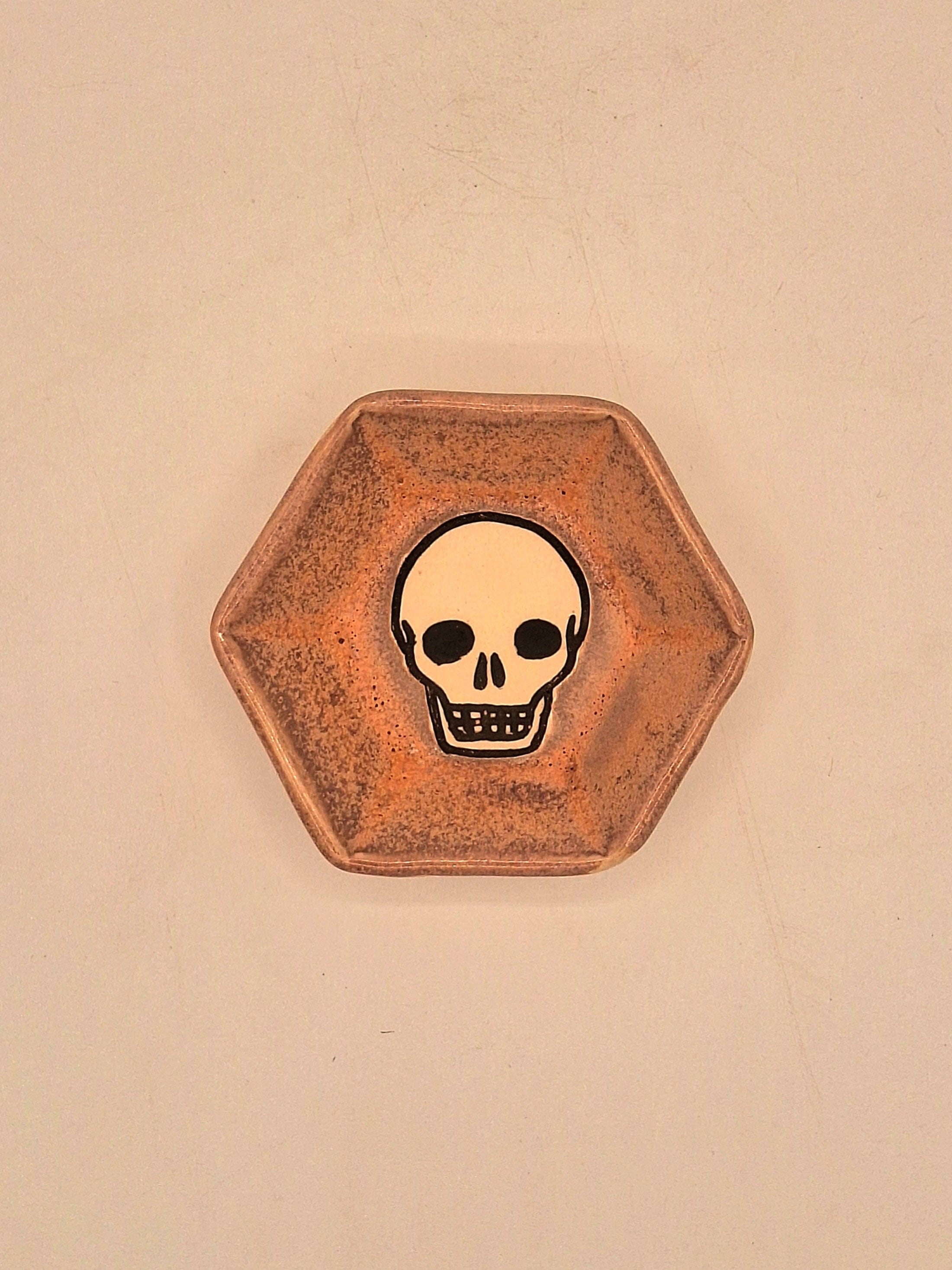 Stray Ceramics Skull Plate Hexagon Mini available in Joshua Tree at JT Trading Post