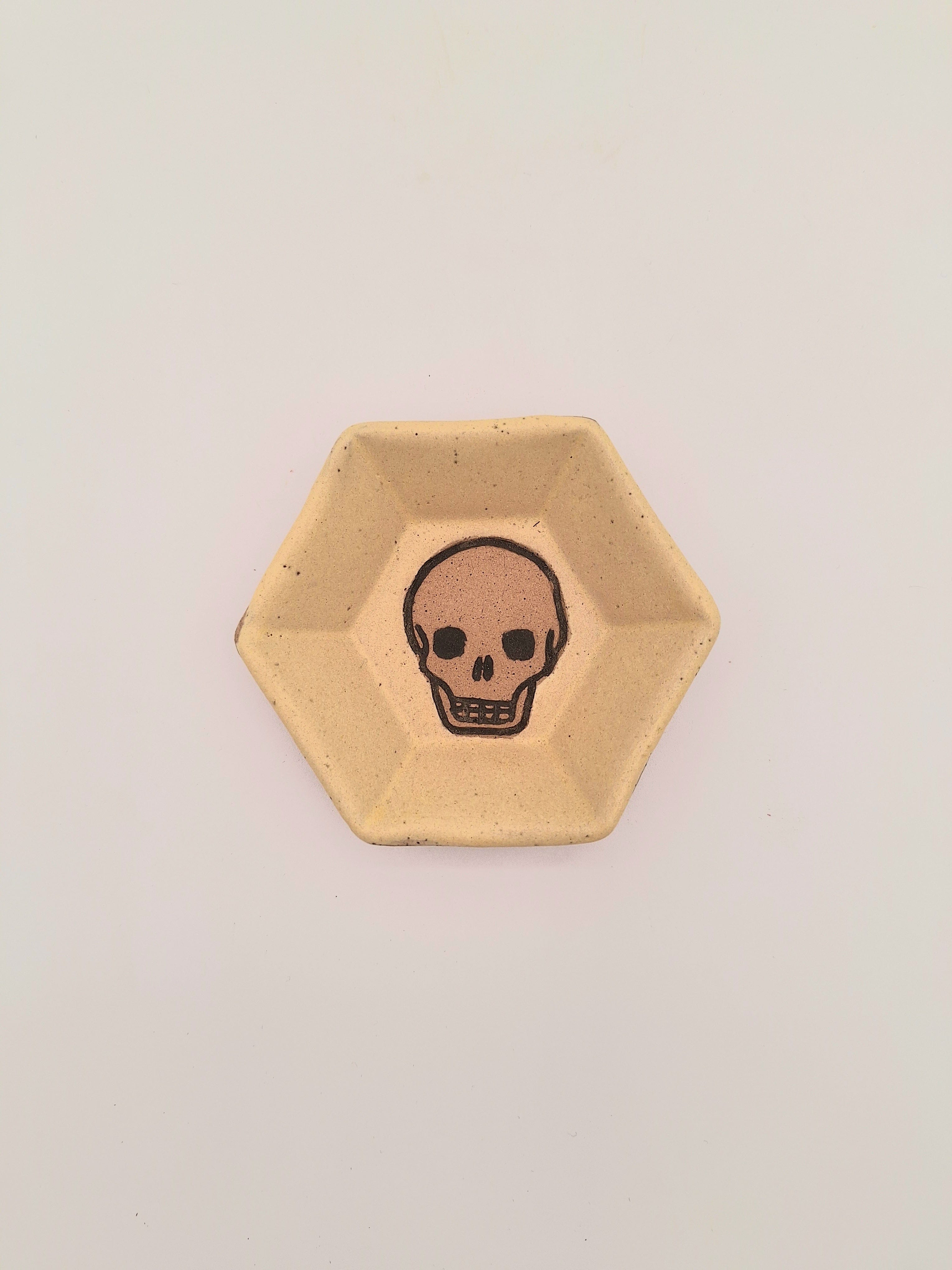 Stray Ceramics Skull Plate Hexagon Mini available in Joshua Tree at JT Trading Post
