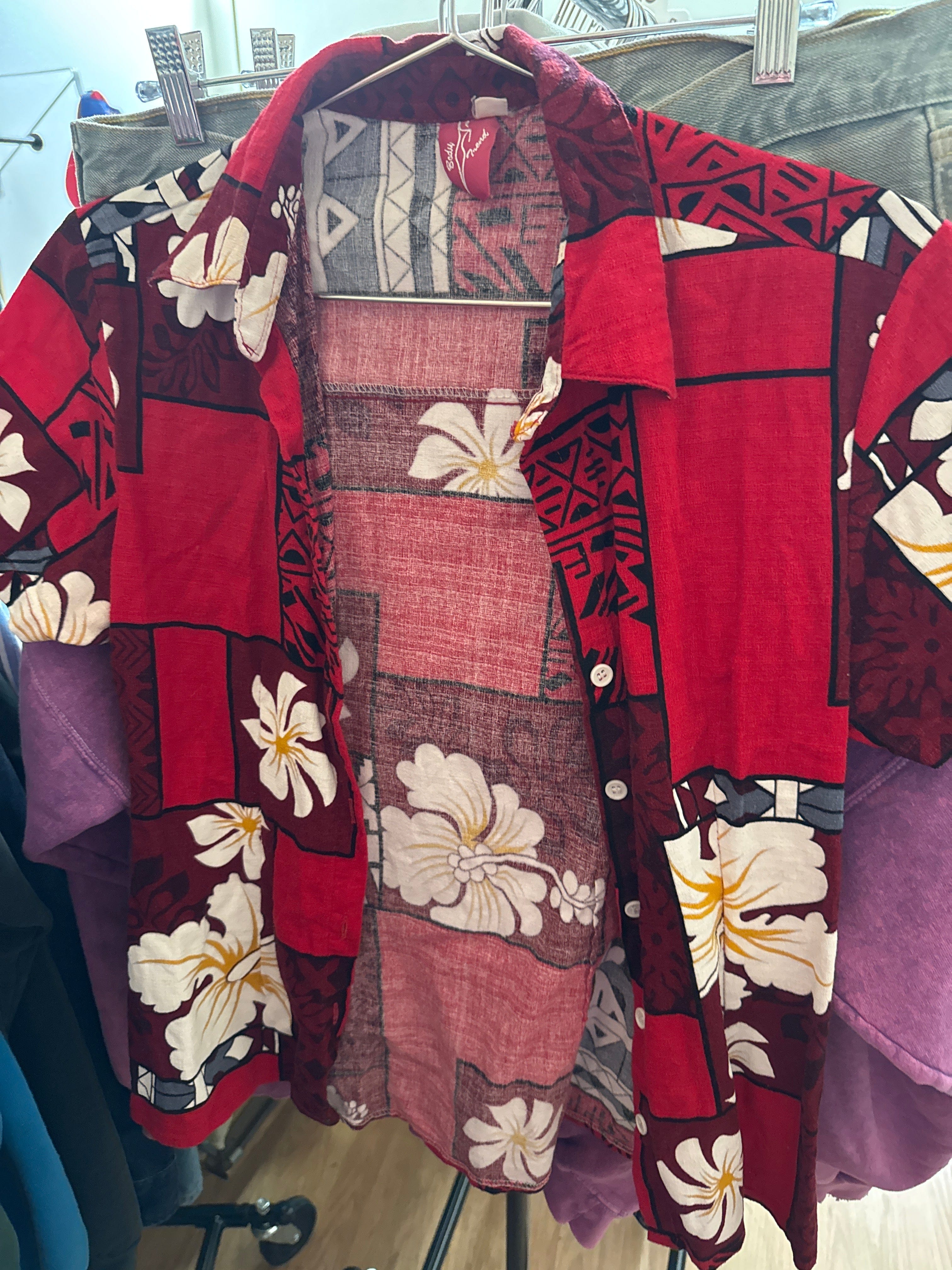 Venus Of The Desert VTG Body Trend Red Hawaiian Shirt available in Joshua Tree at JT Trading Post