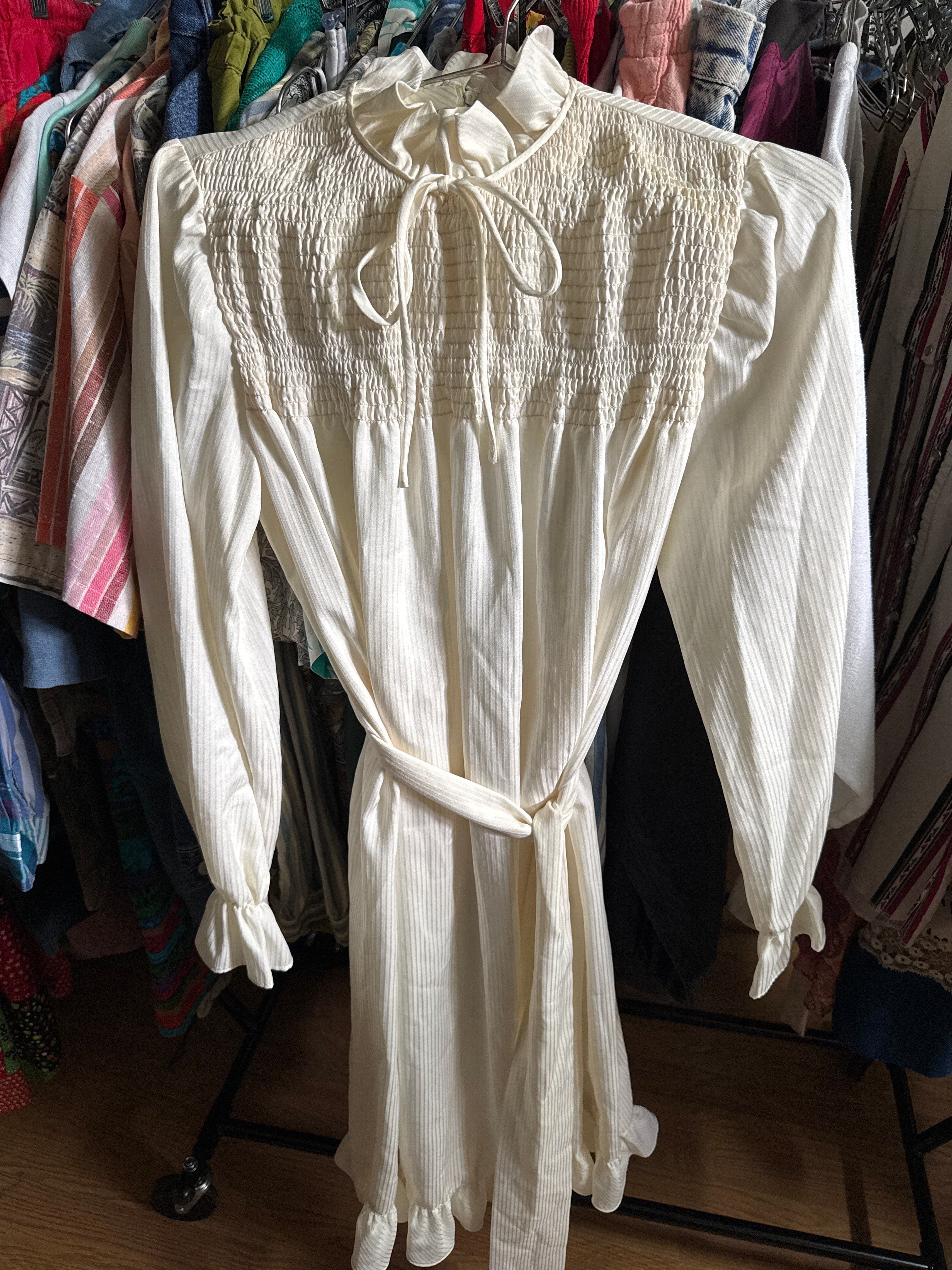 Venus Of The Desert VTG Cream Stripe Dress available in Joshua Tree at JT Trading Post