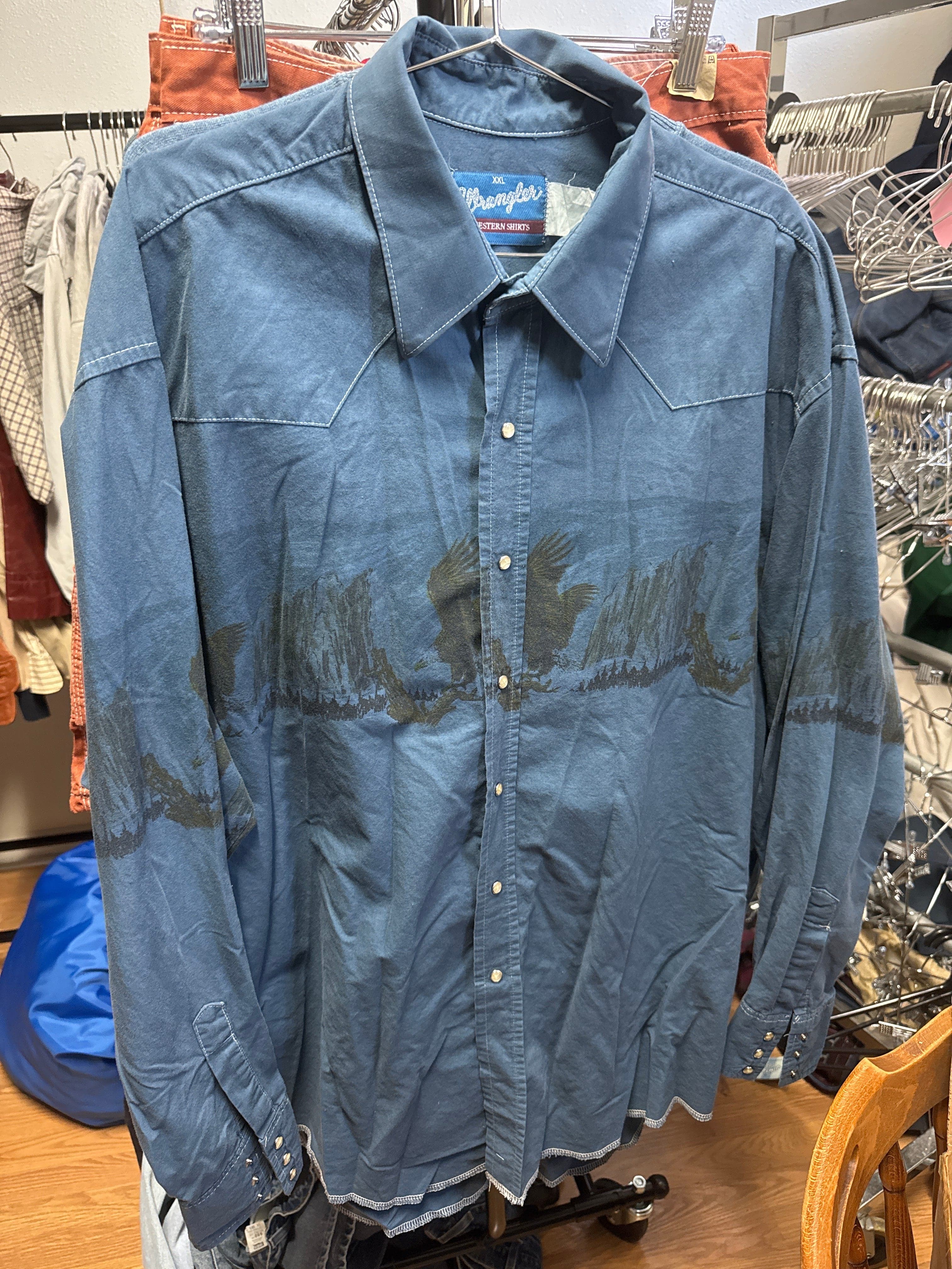 Venus Of The Desert VTG OD Wrangler Eagle Snaps Shirt available in Joshua Tree at JT Trading Post