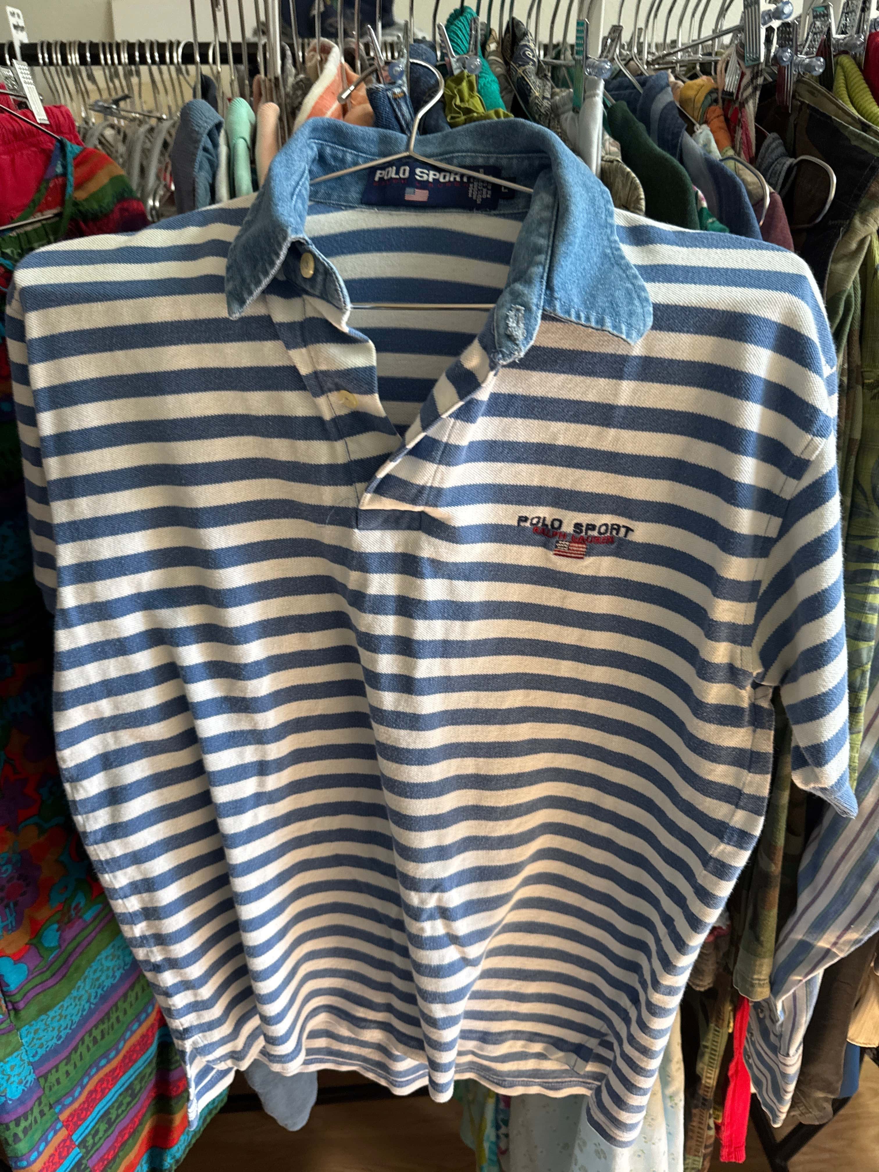 Venus Of The Desert VTG Polo Ralph Stripe Denim Cotton available in Joshua Tree at JT Trading Post