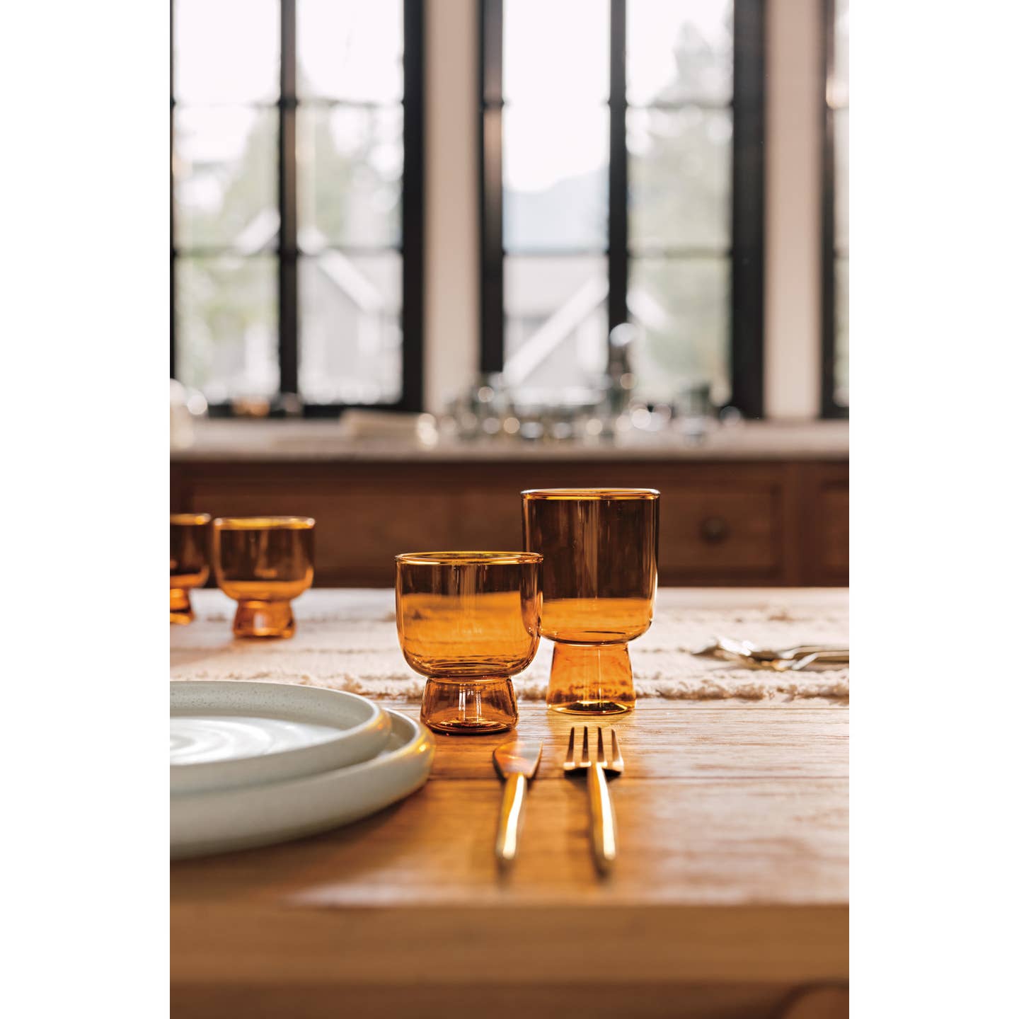 JTTP Products Amber Pedestal Glass available in Joshua Tree at JT Trading Post