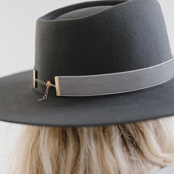 JTTP Products GIGI PIP - Grey Velvet Chain Hat Band available in Joshua Tree at JT Trading Post