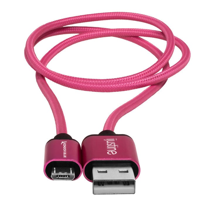 JTTP Products iJustine pink USB-A to micro USB fast charging data cable available in Joshua Tree at JT Trading Post