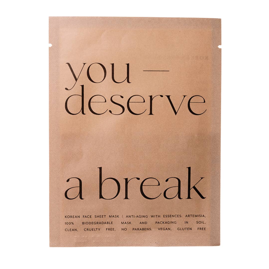 JTTP Products Korean Sheet Mask - You Deserve A Break available in Joshua Tree at JT Trading Post
