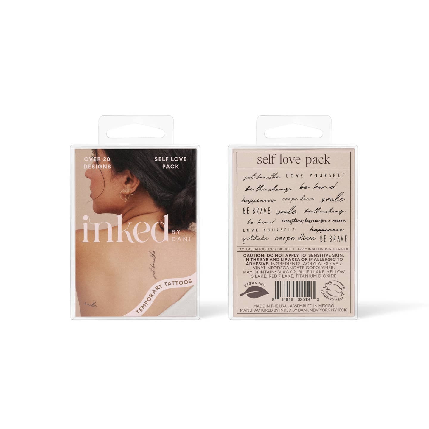 JTTP Products Self Love Temporary Tattoo Pack available in Joshua Tree at JT Trading Post