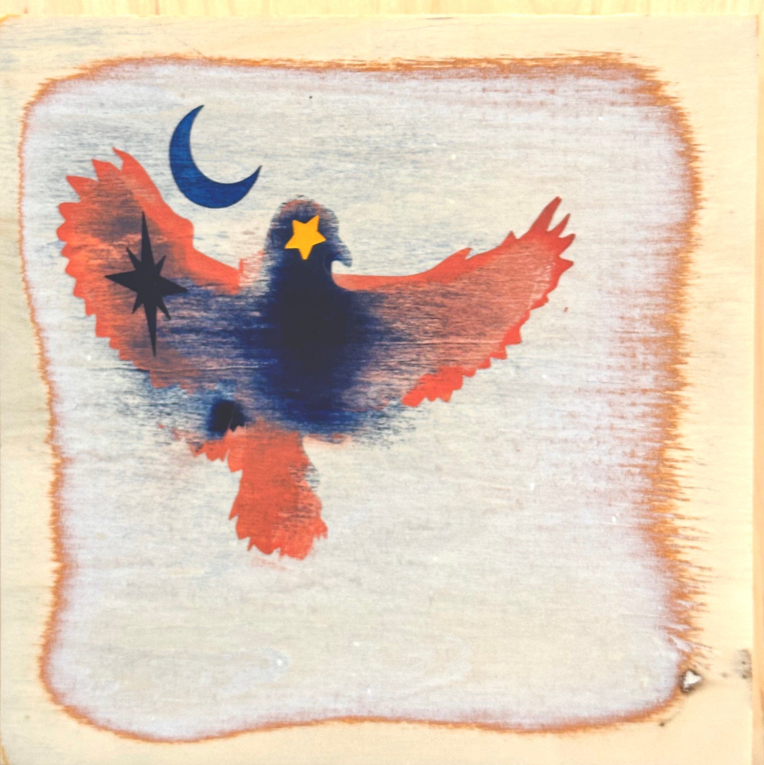 kreaturetown Original Kreaturetown Wood Panel: 6x6 available in Joshua Tree at JT Trading Post
