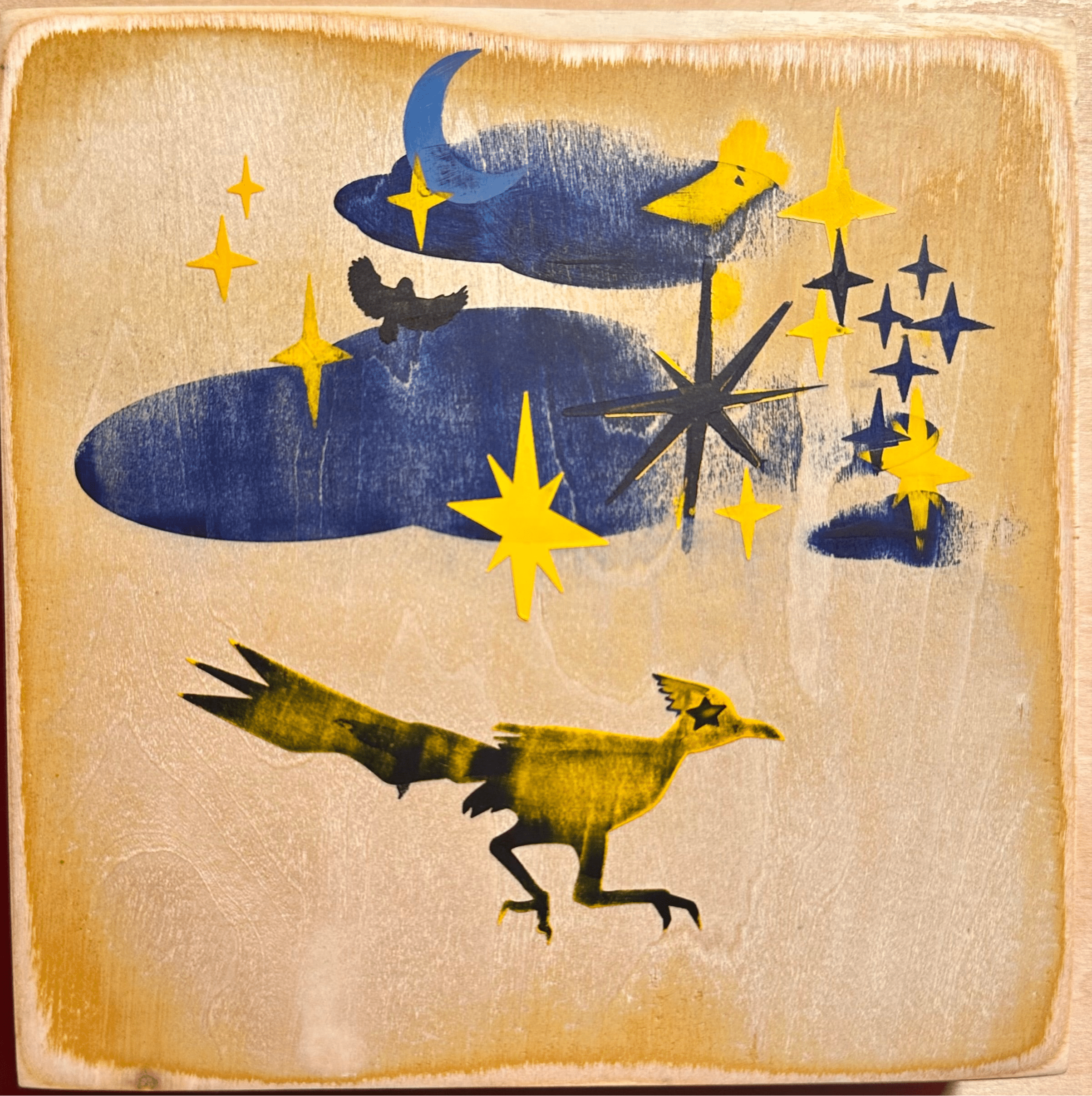 kreaturetown Original Kreaturetown Wood Panel: 6x6 available in Joshua Tree at JT Trading Post