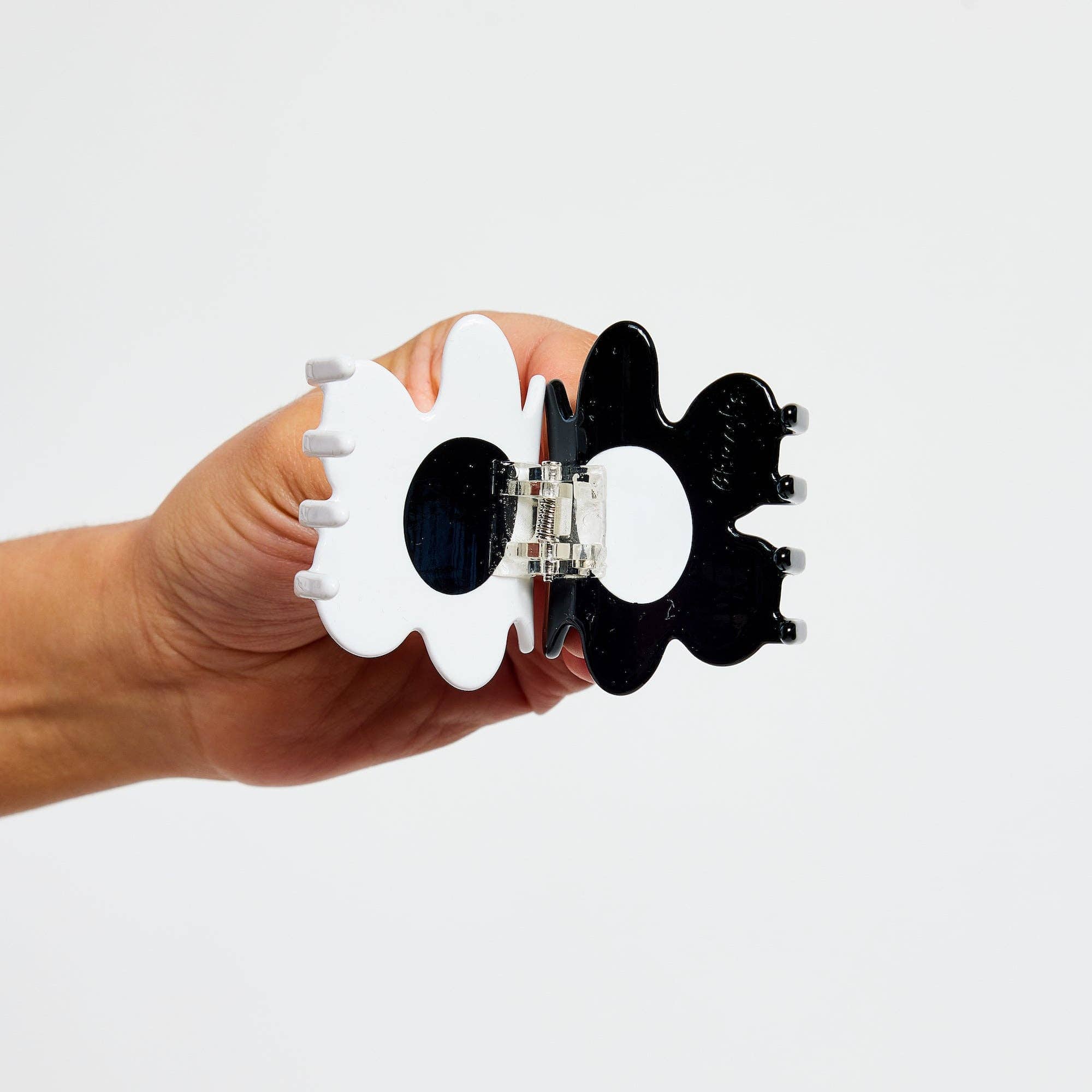 Scorpion Lollipop Black & White Flower Hair Claw available in Joshua Tree at JT Trading Post